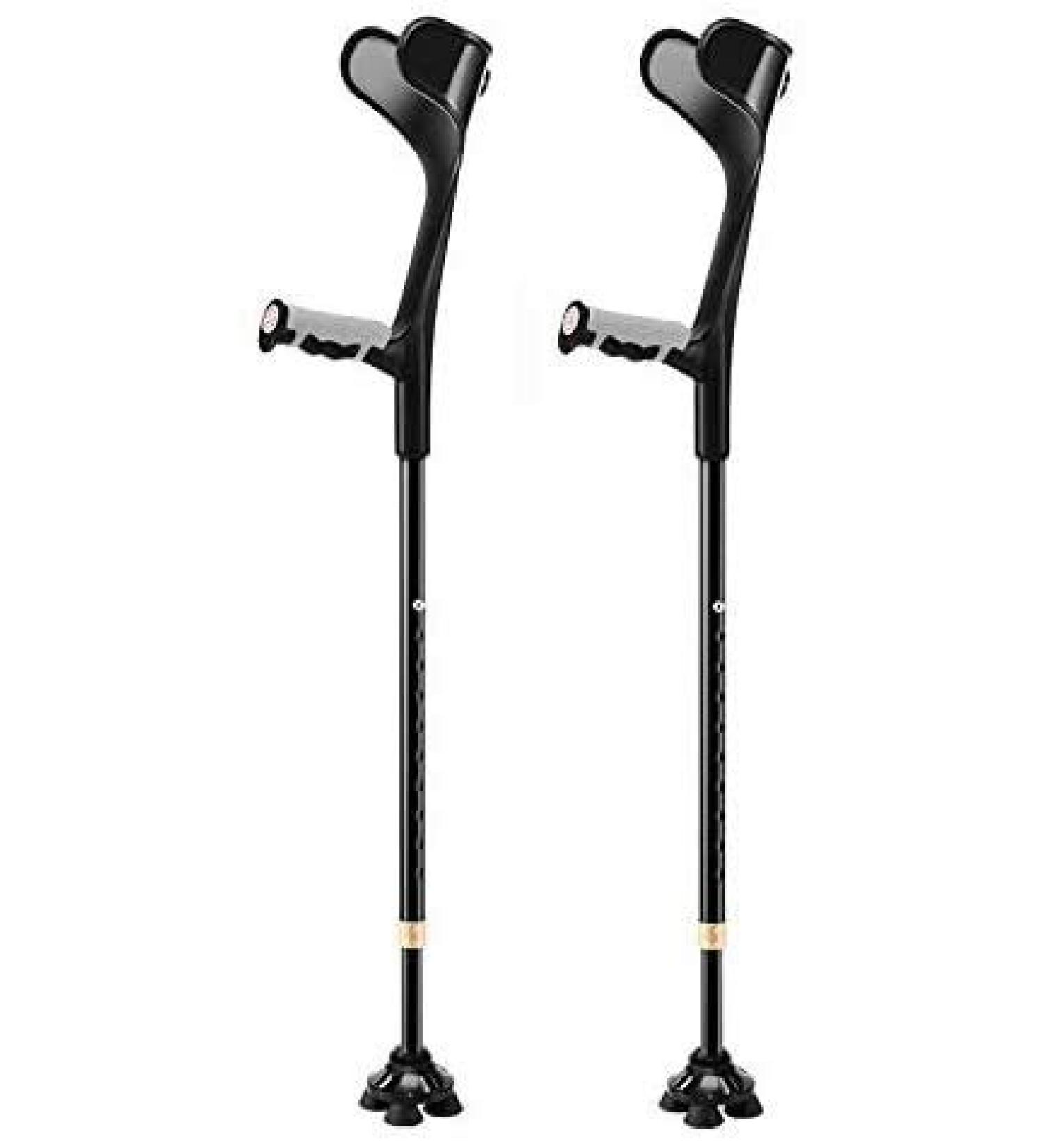 Cane Height Adjustable Forearm Crutch Ergonomic Shock-Absorbing Elbow Crutches with Comfy Handle Lightweight Assistance for Men/Women Black (Color : Black) (Black) Innovate - Buy Online on GoSupps.com