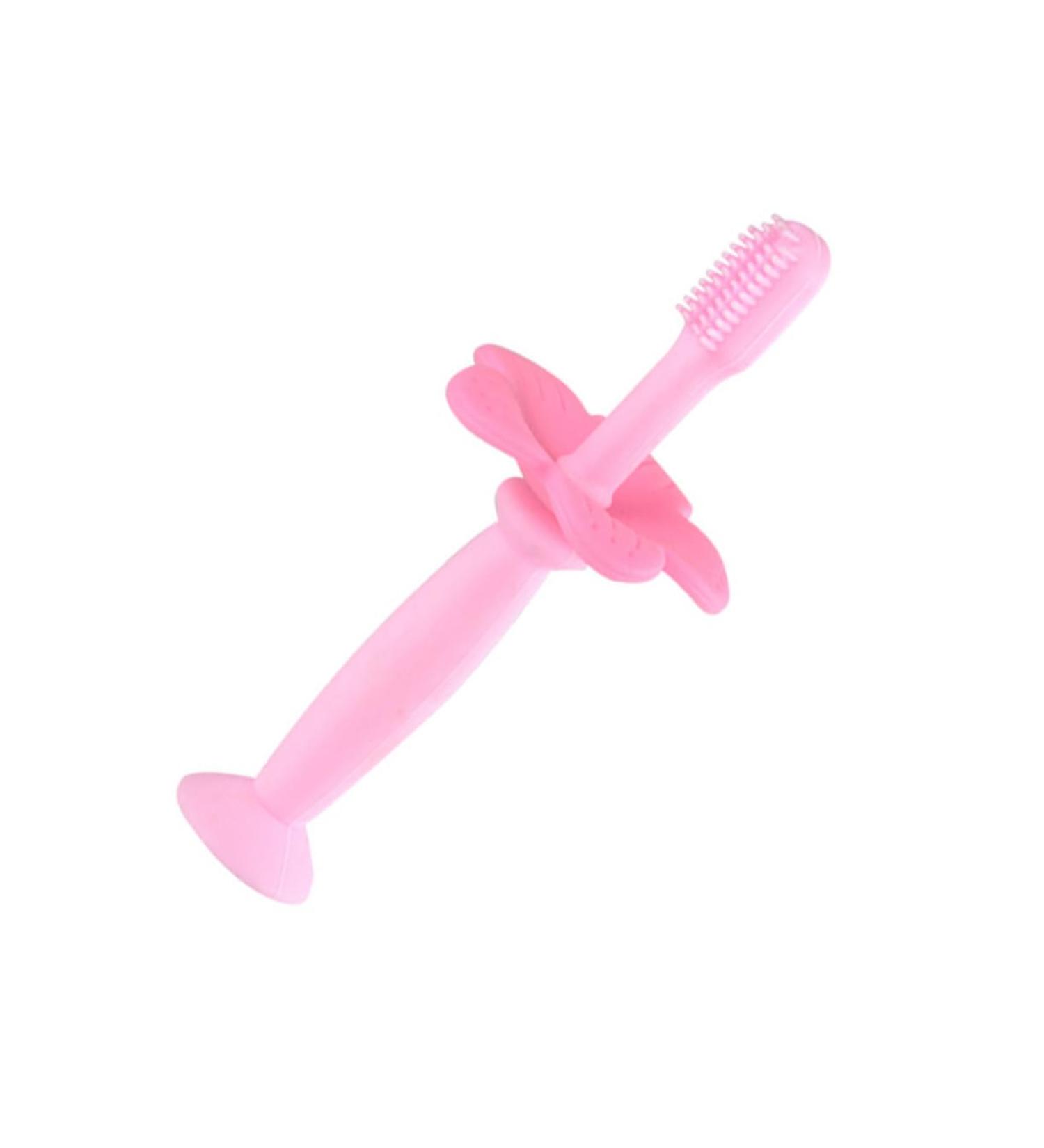 Collbath 1stk Silicone Baby Toothbrush - Pink | Children's Oral Care Training Brush | 1 Piece - Safe & Gentle Cleaning - Buy Online on GoSupps.com