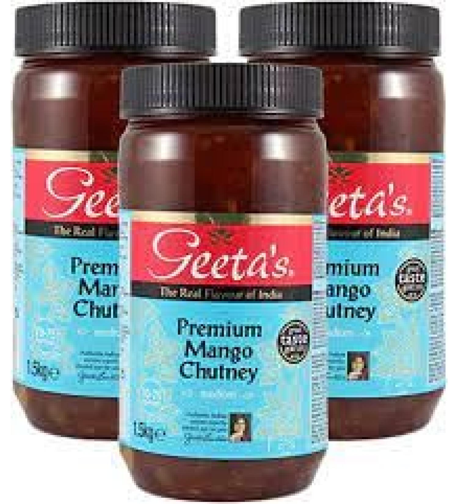 Geeta's Mango Chutney - 1.5kg (Pack of 3) | Authentic Indian Recipe | Sweet and Tangy Fusion | Preservative-Free | Reimagined Tradition | Versatile Culinary Companion - Buy Online on GoSupps.com