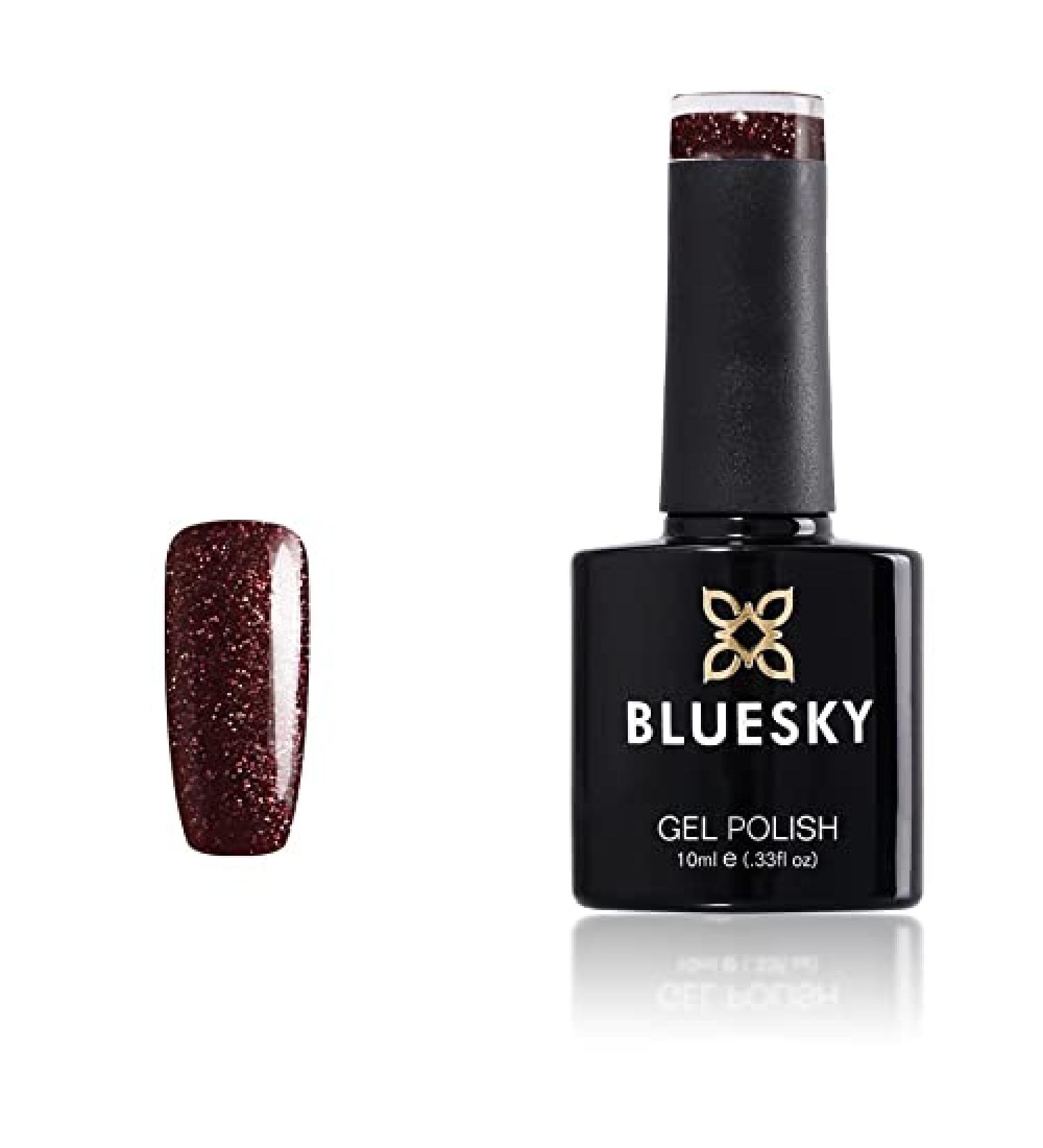 Bluesky GEL NAIL POLISH BURGUNDY GLITTER Burgundy Maroon Fine Glitter Sparkle VIP09 SPECIAL PRICE UV LED Soak Off 10ml - Buy Online on GoSupps.com