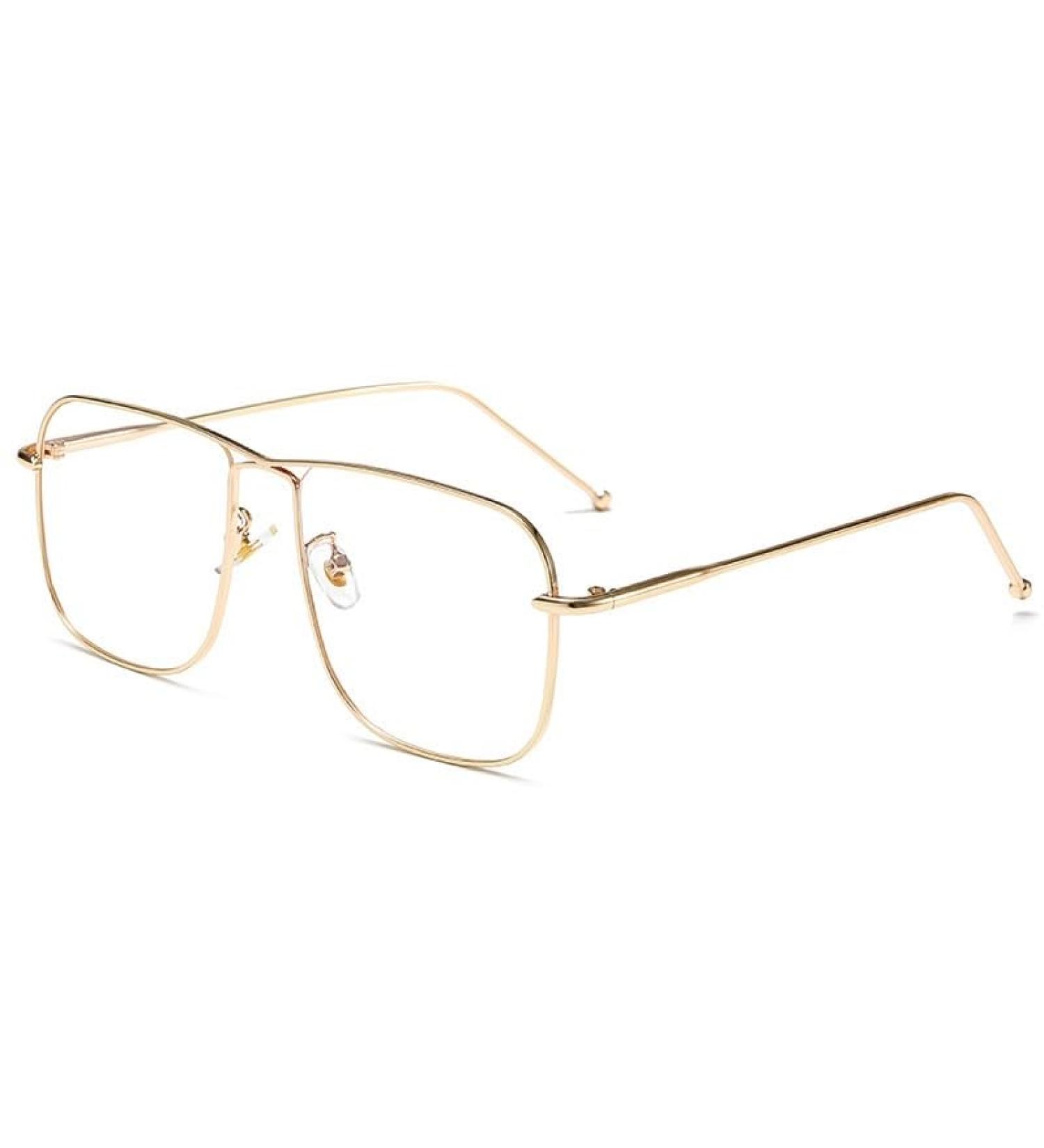 Zhuyiqz Anti-Blue Light Reading Glasses - Oversized Flat Lens Golden Color +300 Strength | Fashionable Computer Reader Eyewear - Buy Online on GoSupps.com