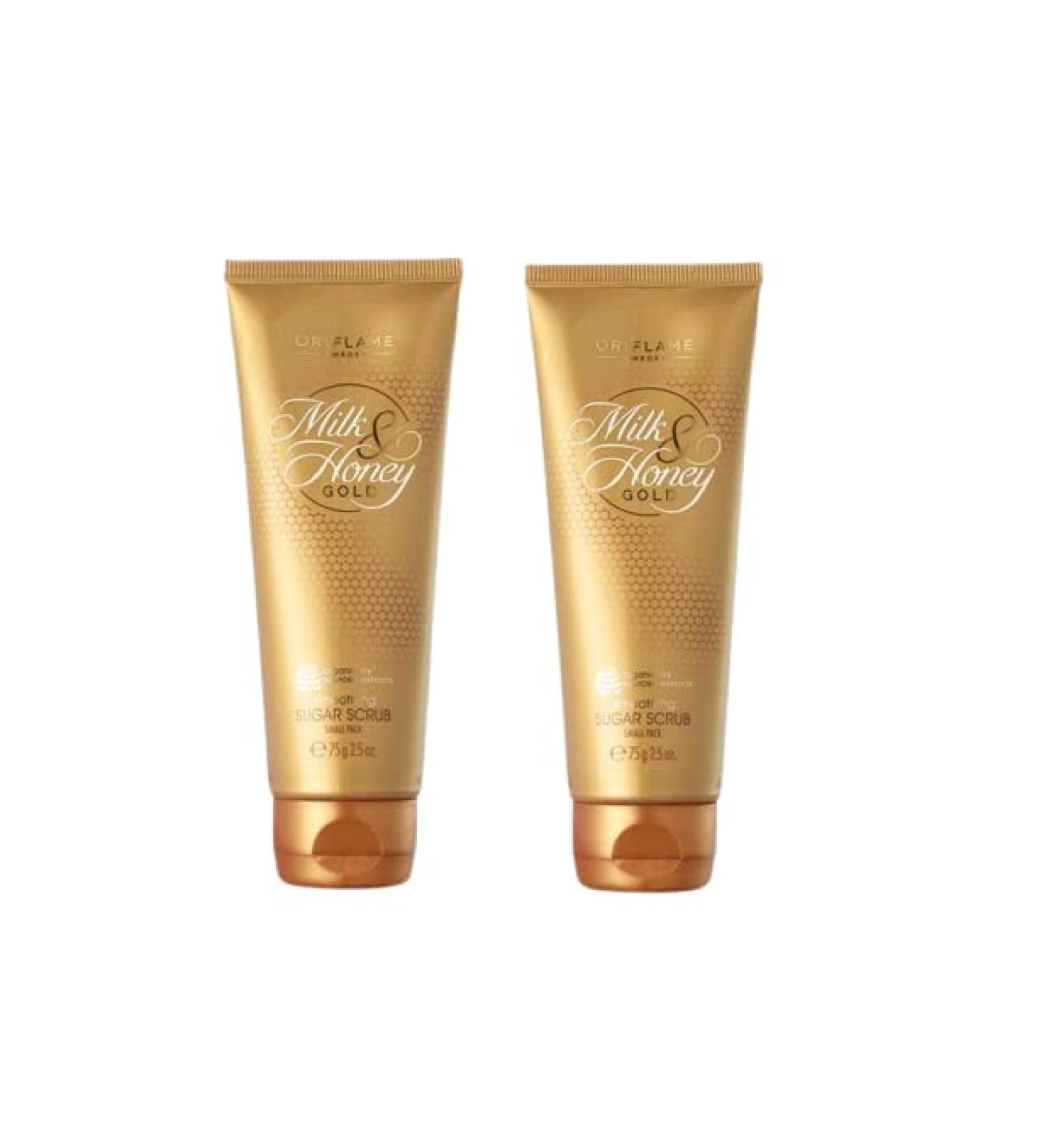 Oriflame Milk & Honey Gold Smoothing Sugar Scrub Small Pack 75g (Pack Of 2) 2.65 Ounce (Pack of 2)