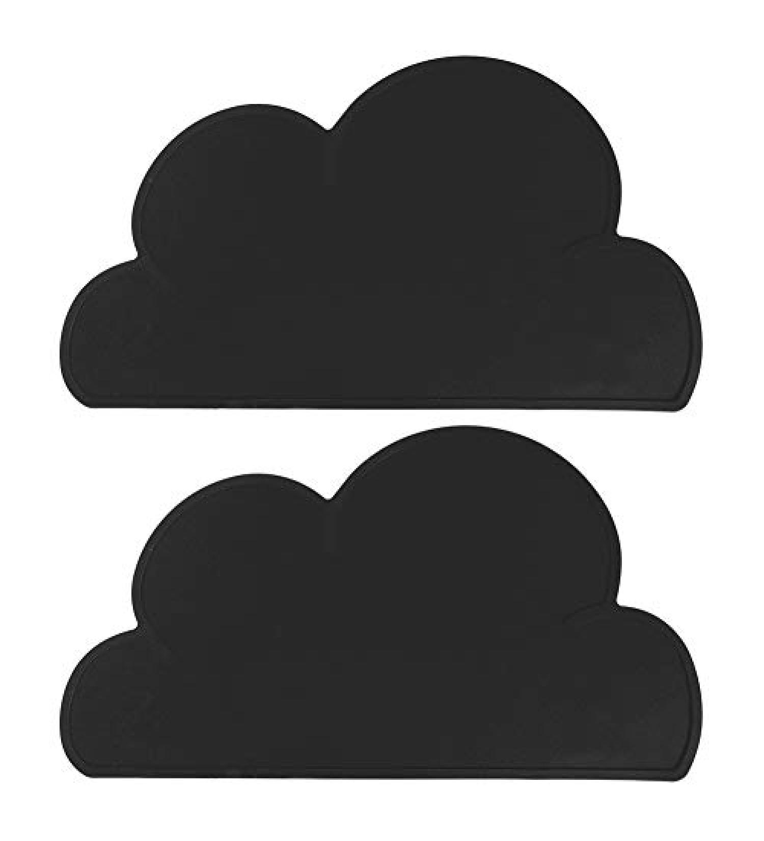 2 Pack Cloud Shape Silicone Placemat for Kids - Black Heat Insulation Feeding Plate Placemat - Buy Online on GoSupps.com