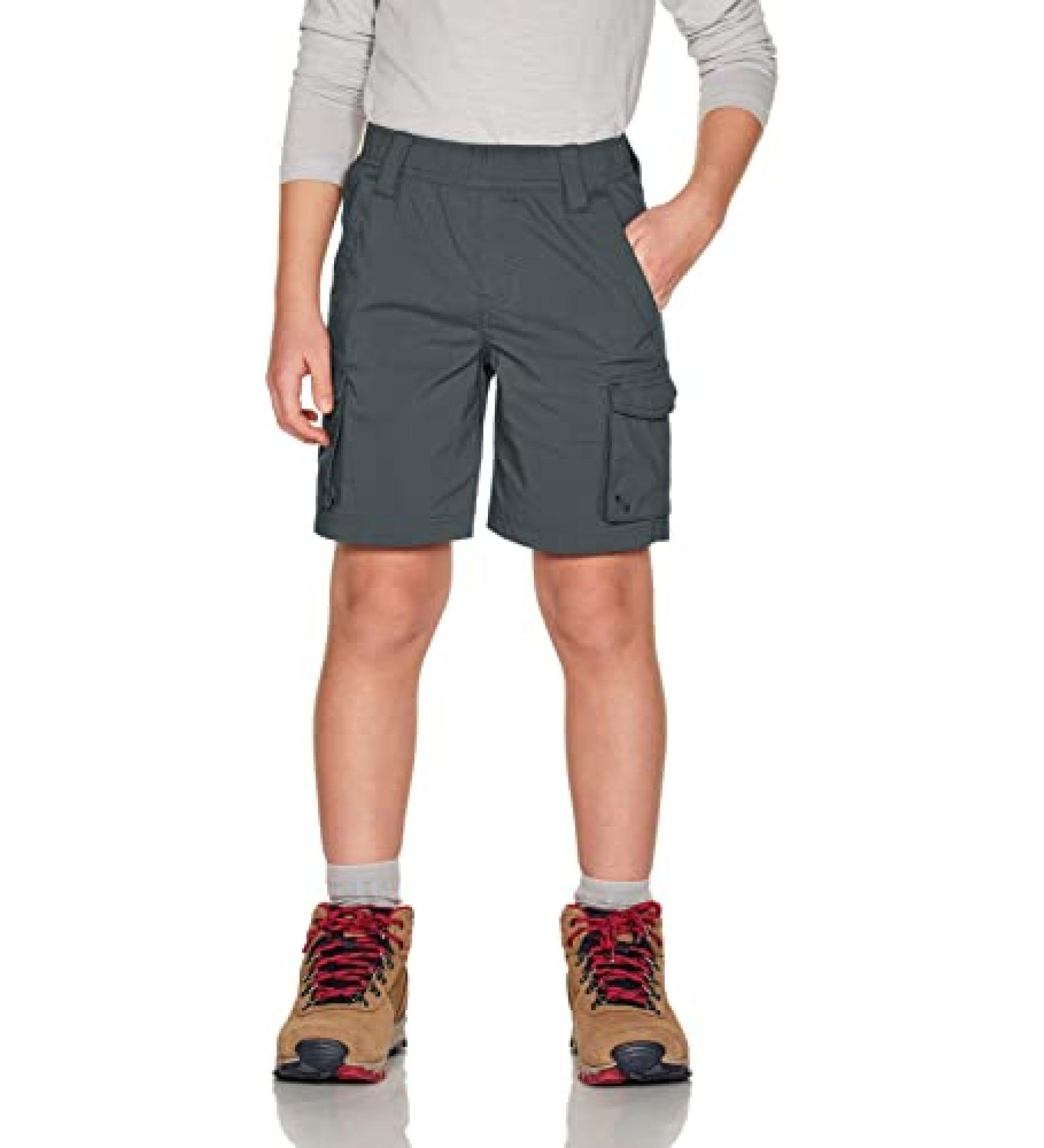 CQR Kids Youth Pull on Cargo Shorts - Outdoor Hiking Shorts - Driflex Charcoal Large - Buy Online on GoSupps.com