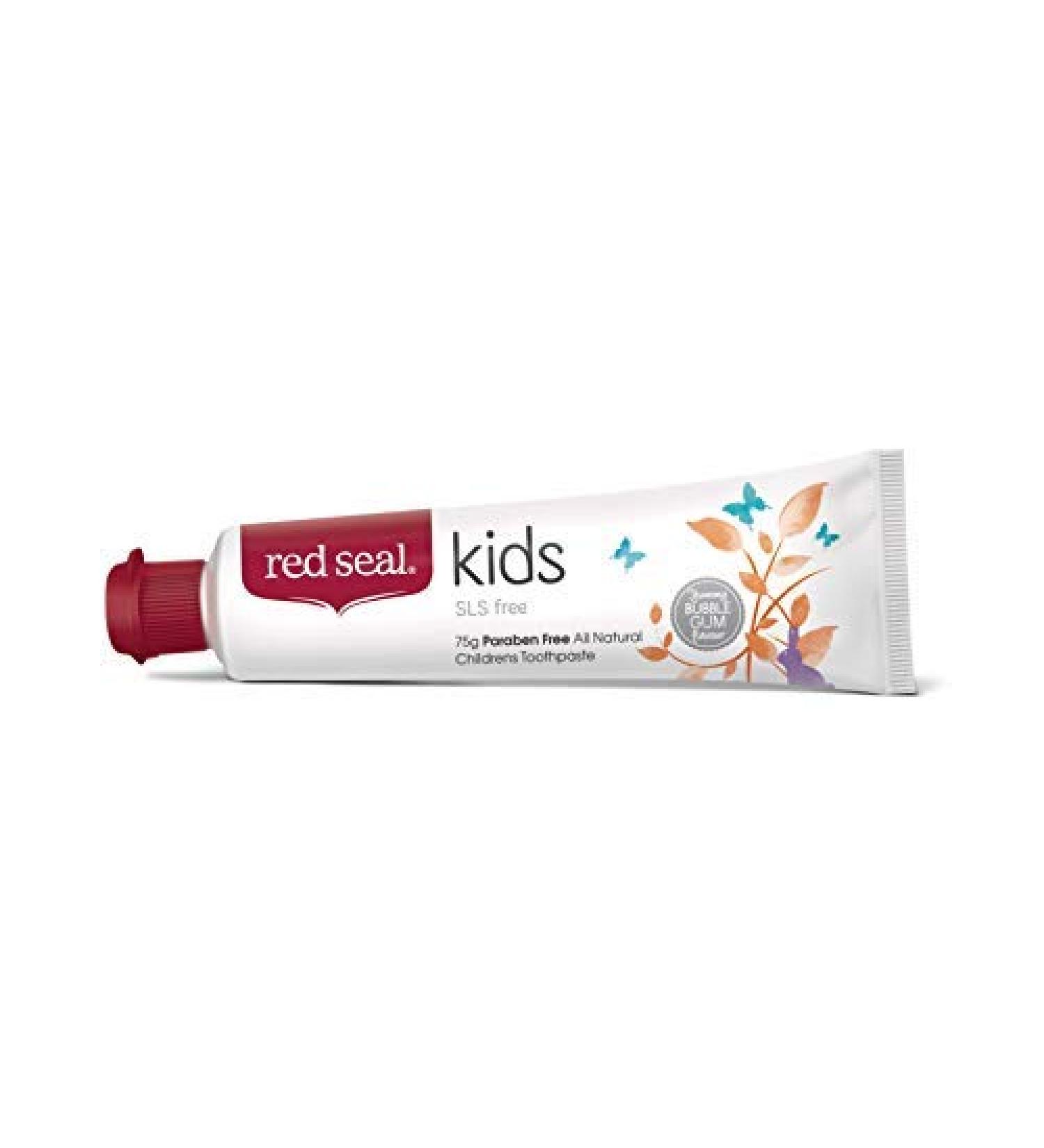 Red Seal Kids Toothpaste | Non-Fluoride, No SLS or Parabens | Mild Banana Peach Bubblegum Flavor | Safe to Swallow | Remineralizing Toothpaste for Children - Buy Online on GoSupps.com