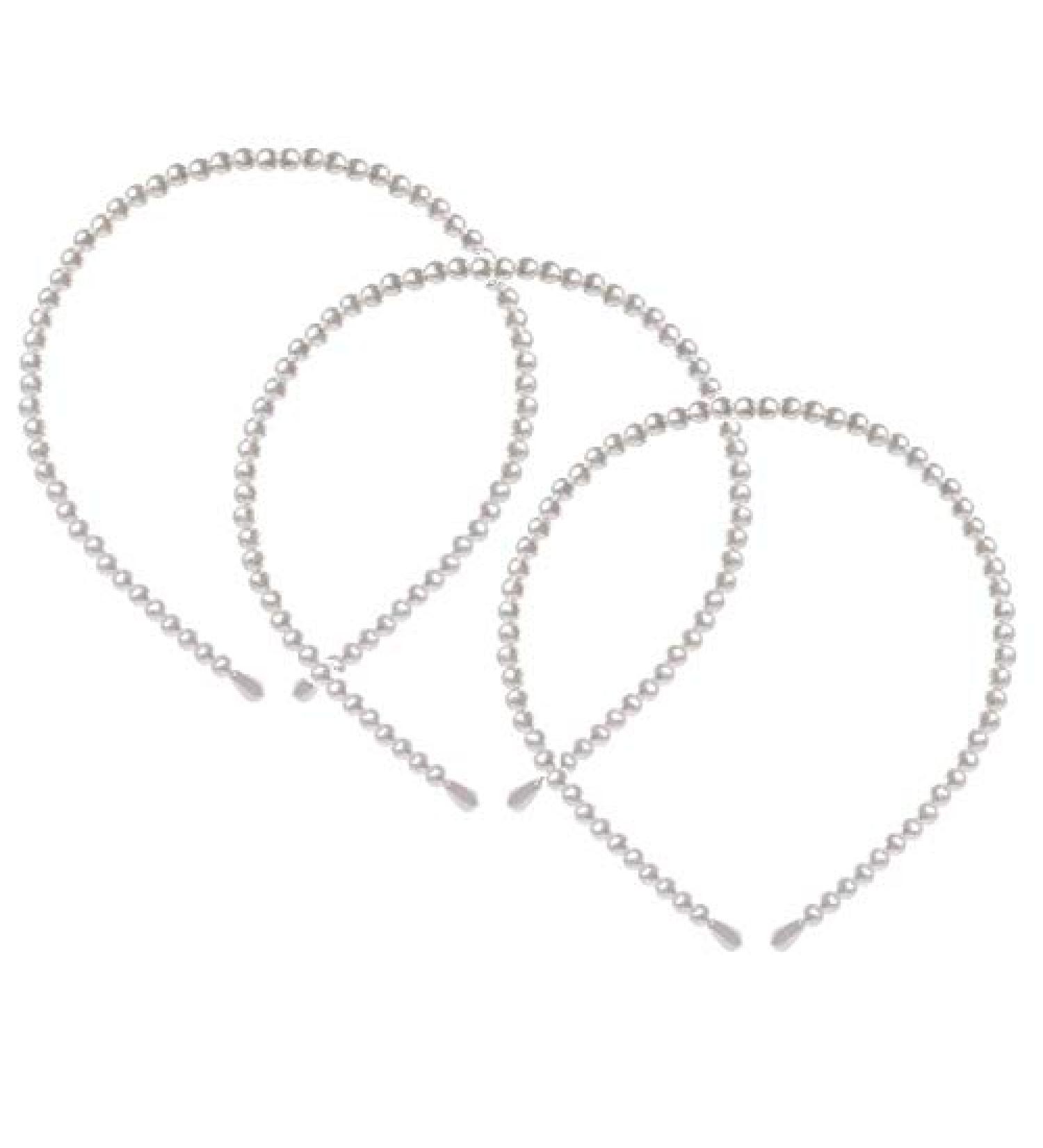 3 Pcs Fashion Pearl Headbands | White Faux Pearl Rhinestones Hairbands | Bridal Hair Hoop & Wedding Accessories for Women & Girls - Buy Online on GoSupps.com