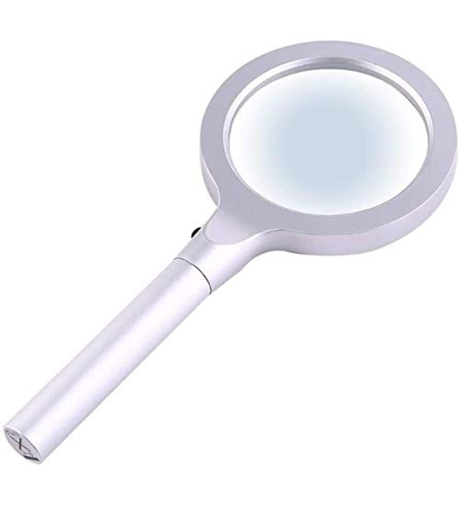 Handheld Mini Magnifying Glass 20X LED Lamp with A Handheld Circular Elderly People with Low Vision to Read Macular Degeneration Magnifier - Buy Online on GoSupps.com