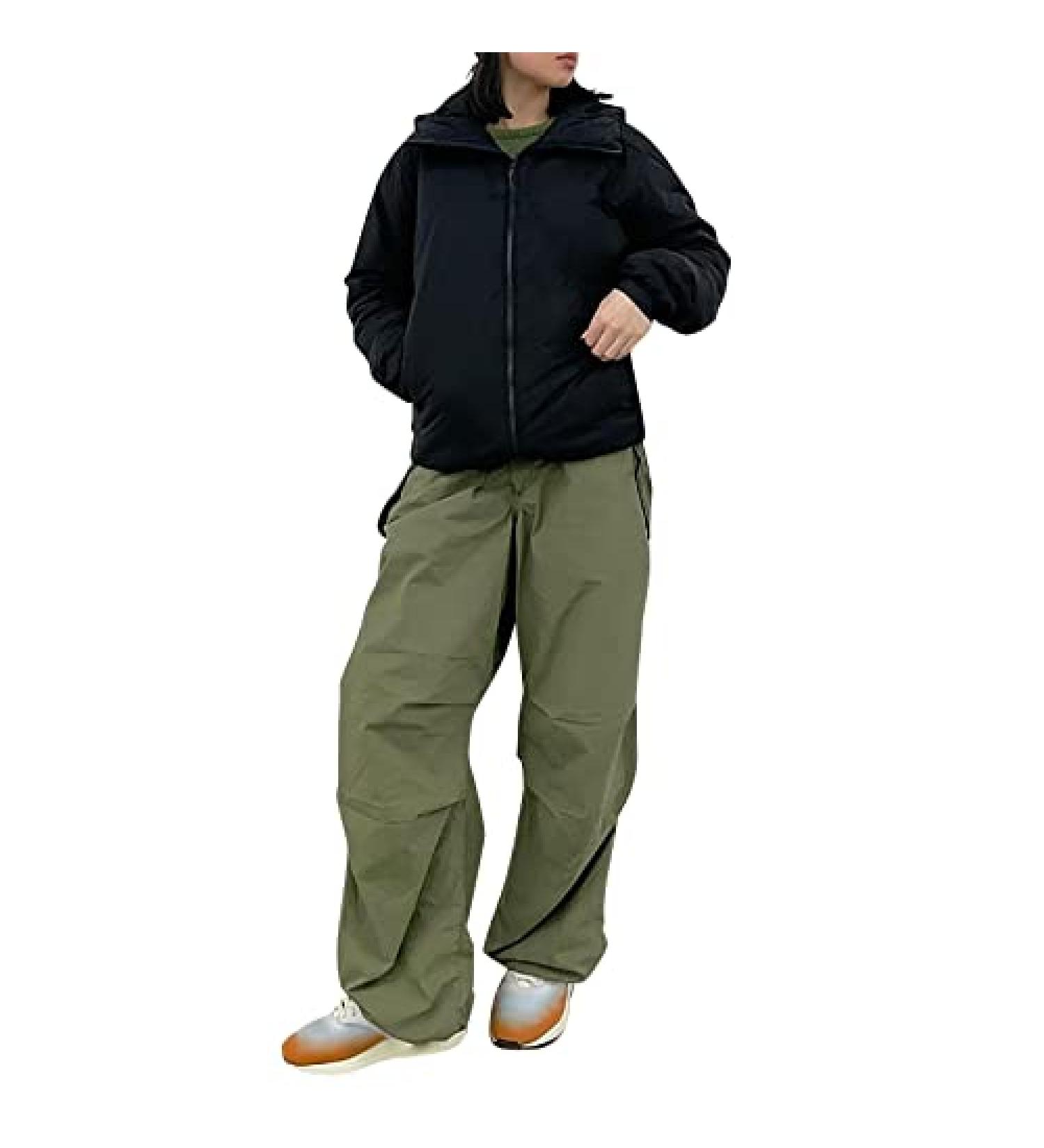 Gufesf Women's Y2K Cargo Pants Baggy Low Waist Wide Leg Streetwear with Big Pockets - Ak-a-green Small - Buy Online on GoSupps.com