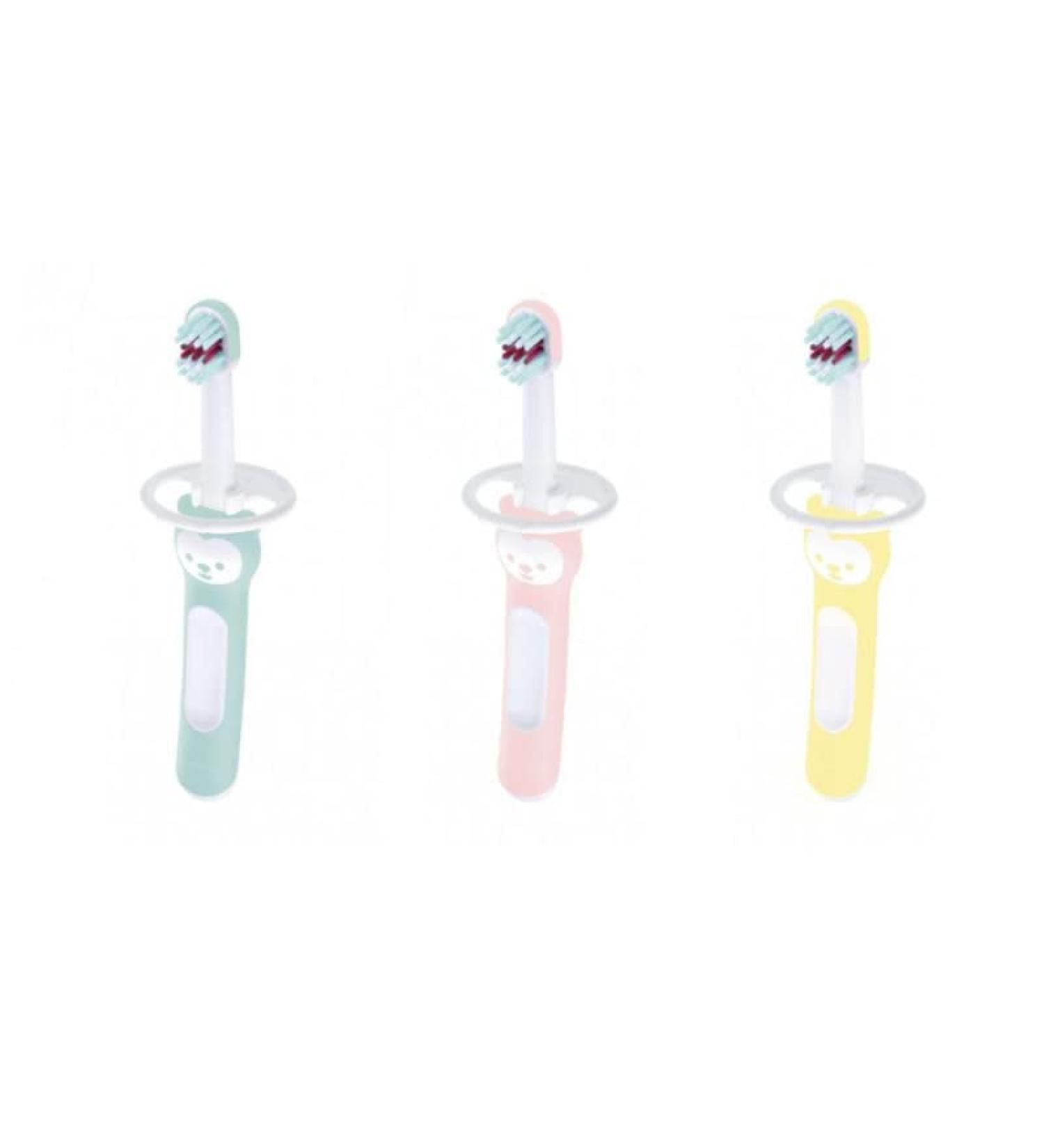 Mam my first toothbrush - baby toothbrush easy to keep - to learn the teeth on its own - with a protective shield - from 6 months - random color