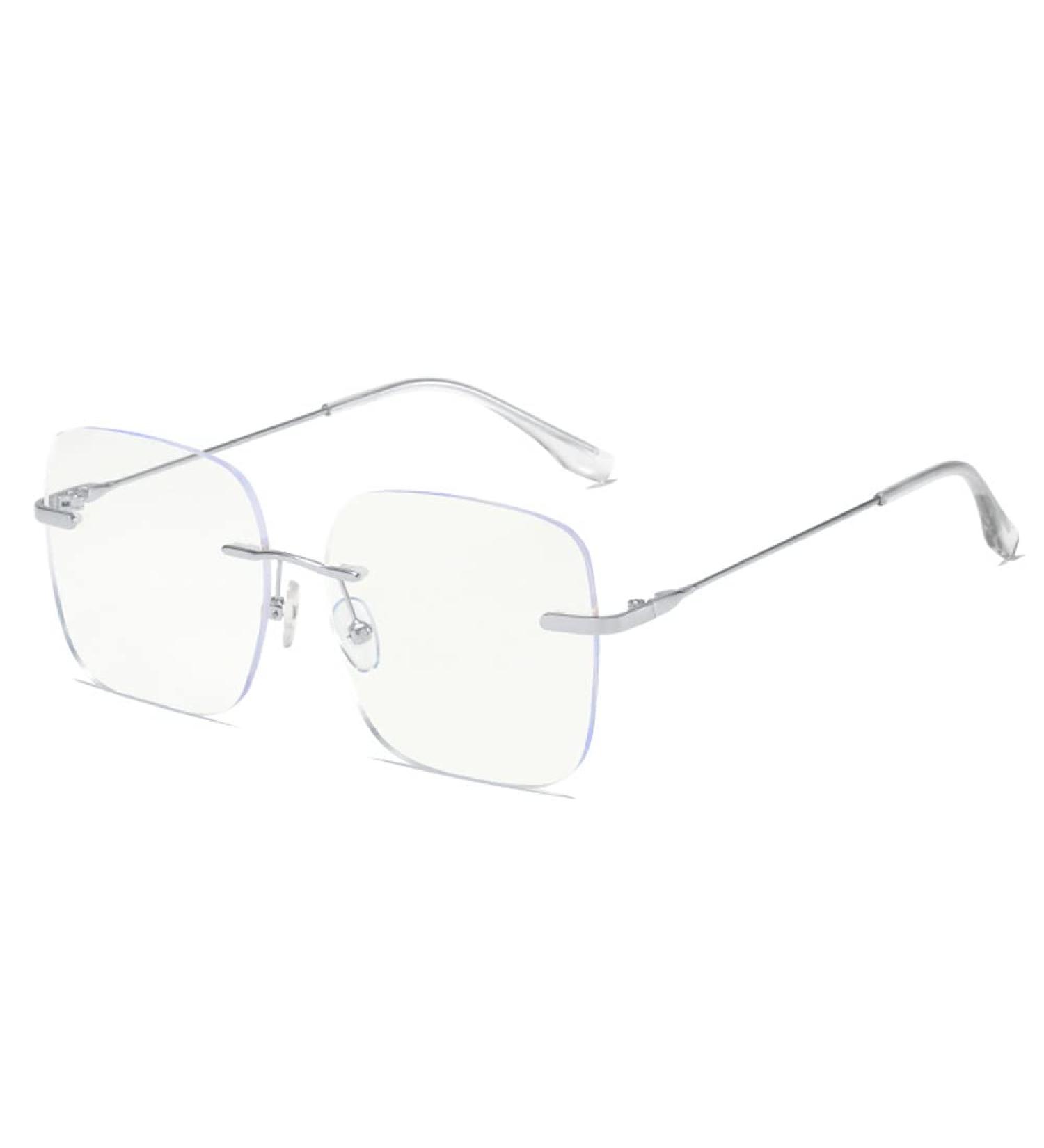 Rongchy Rimless Blue Light Blocking Glasses for Men & Women | Stylish Silver Eyewear for TV Phone Computer & Gaming - Buy Online on GoSupps.com