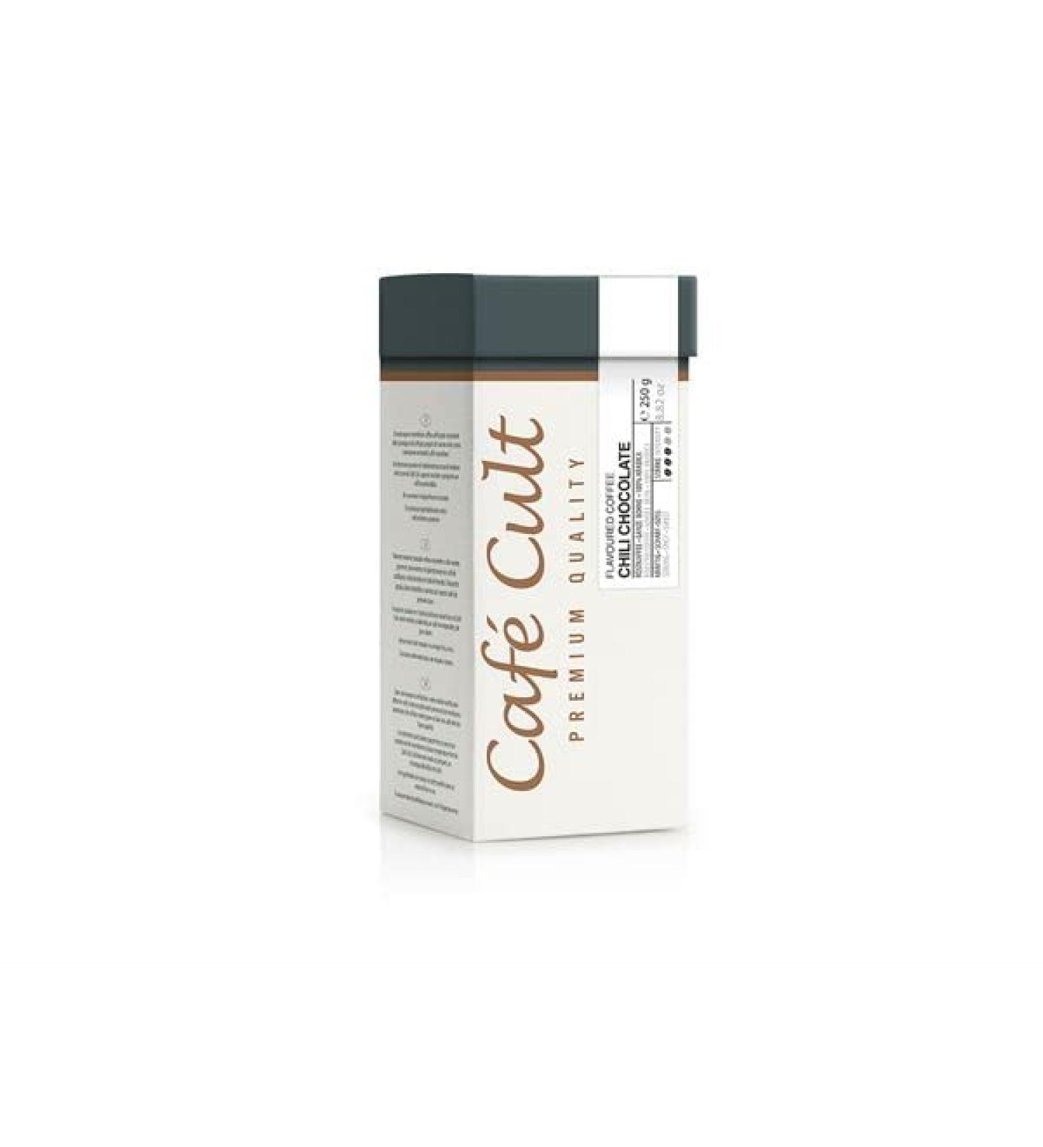 Cafe Cult 250g - Caf Cult - Chili Chocolate - Flavored Roasted Coffee - Whole Beans