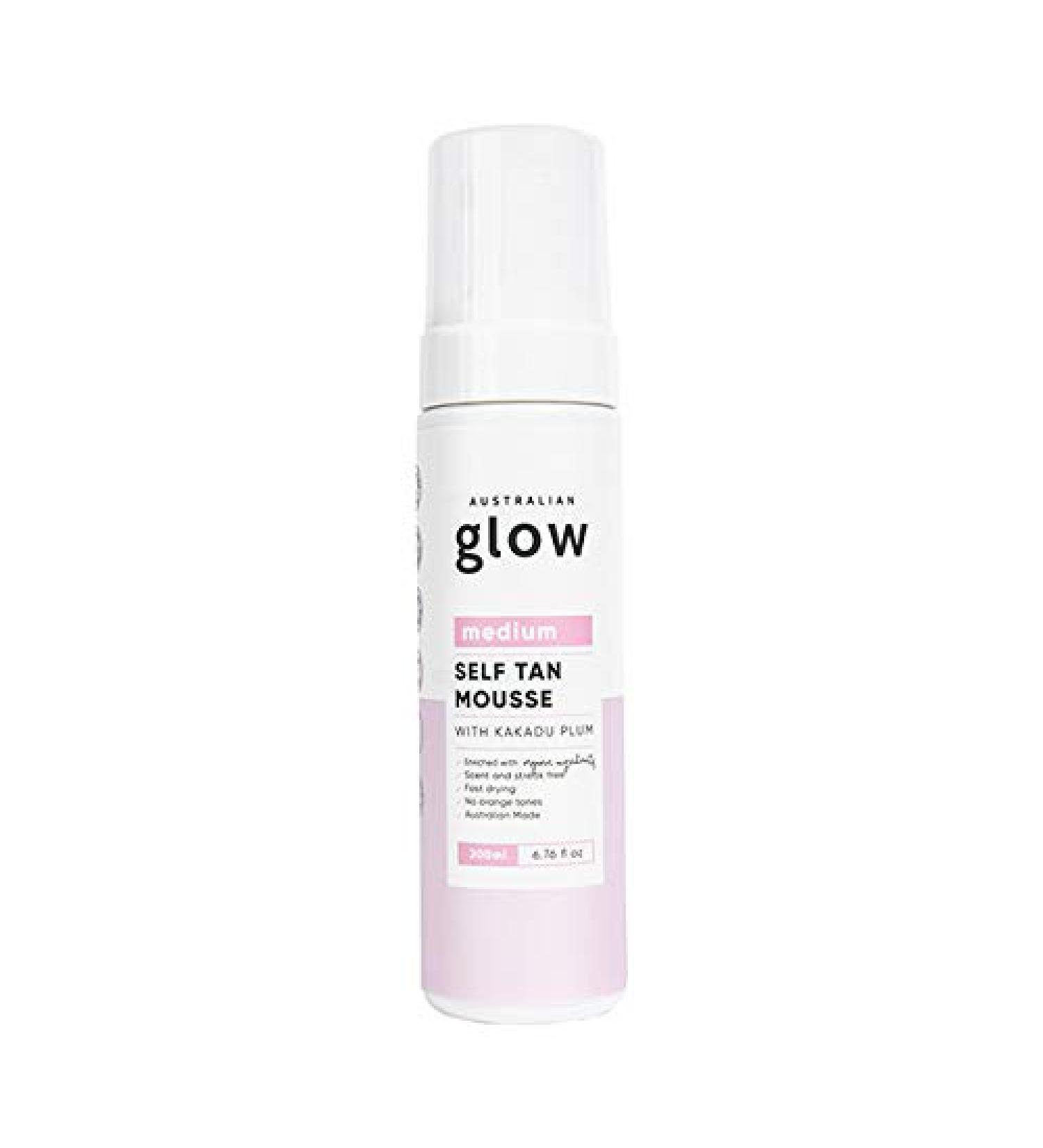 Australian Glow Self Tanning Mousse | Kakadu Plum & Hyaluronic Acid Enriched | Streak-Free Tan | Medium Shade - Buy Online on GoSupps.com