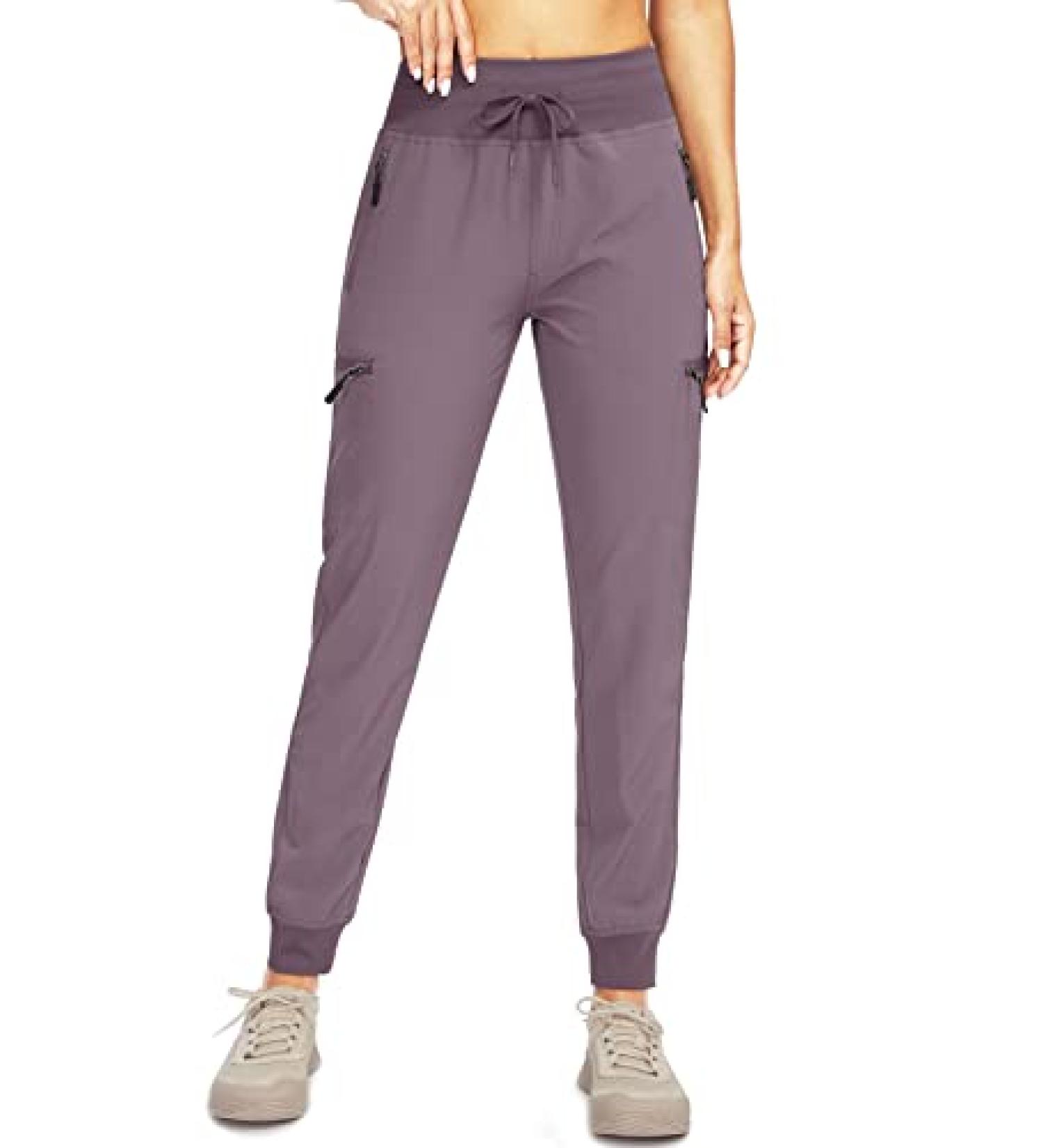 SANTINY Women's Lightweight Quick Dry Hiking Cargo Joggers - Purple Medium - Buy Online on GoSupps.com