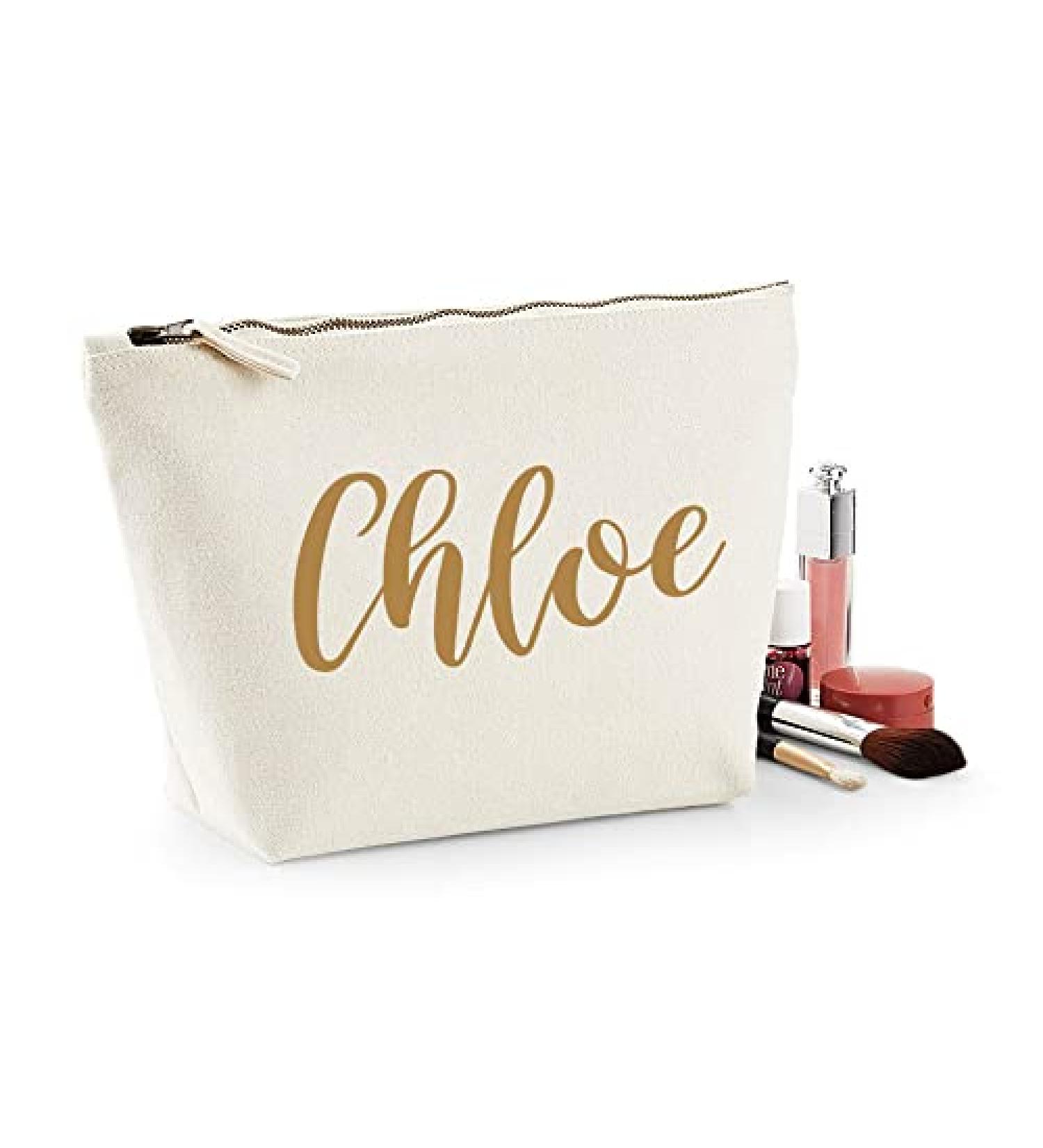 Personalized Name Cosmetic Bag Ladies Make-up Bag for Handbag Makeup Bag Medium - 28.5 cm x 19 cm x 9 cm 3 Litres Cream