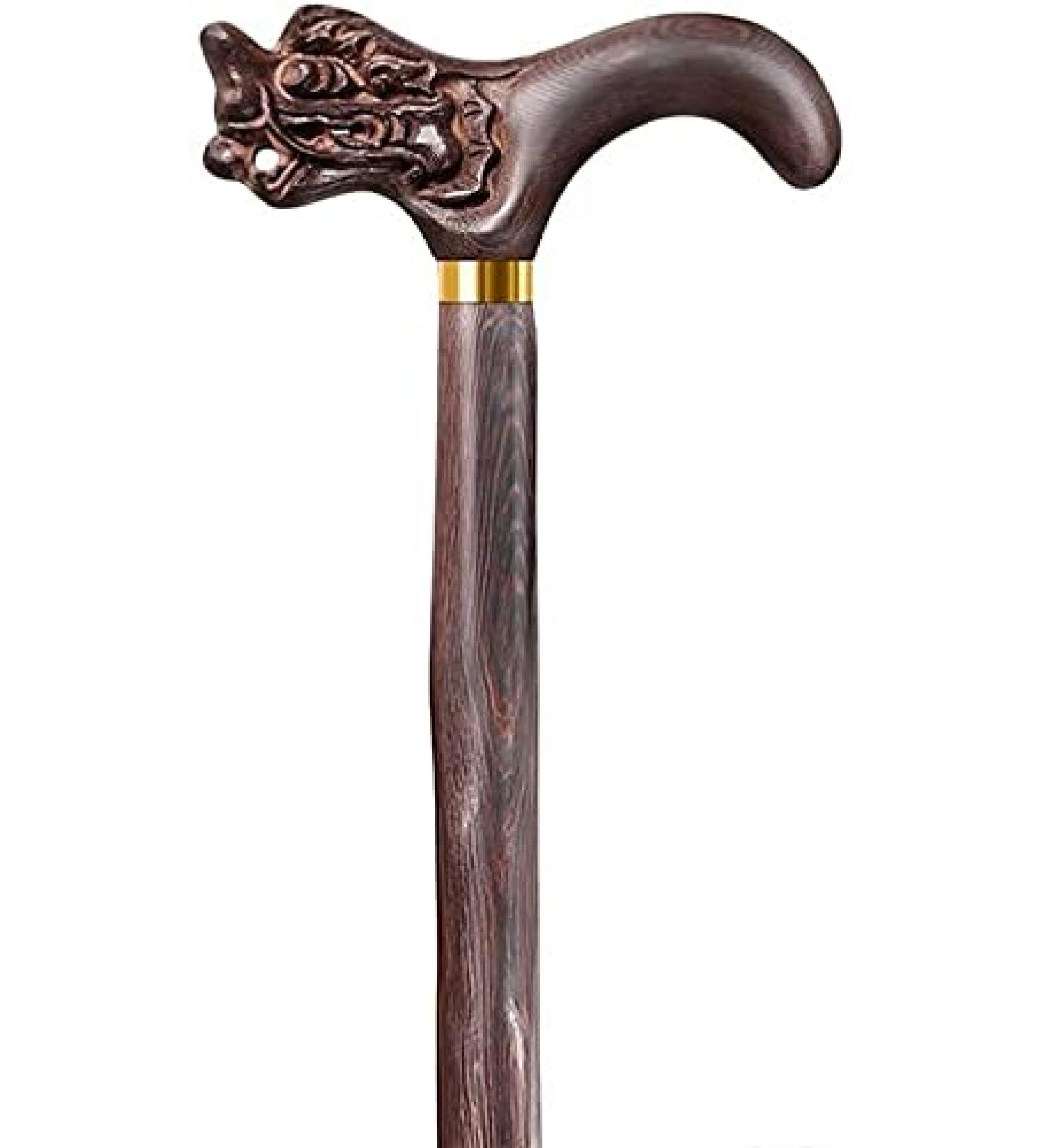 Solid WoodeWalking Cane Wood Canes WoodeCrutches WoodeWalking Stick Cane Wood Carved Mobility Walker Aid Old Elderly People for Elderly Sen Run forward - Buy Online on GoSupps.com