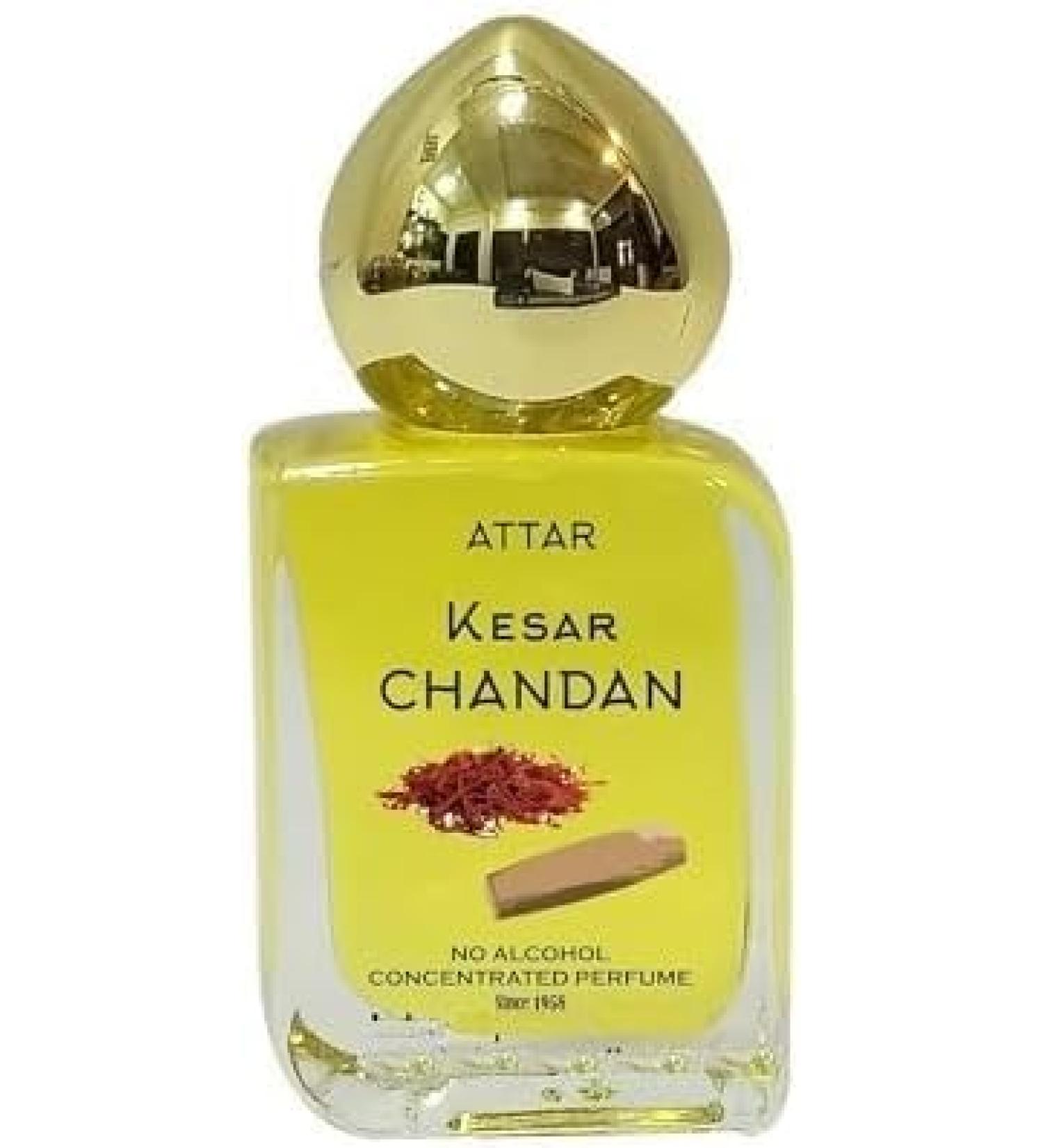 Pujan Shahi Kesar Chandan 15ml Rollon Pure and Original Perfume 24 Hours Long Lasting Fragrance Cubic Fancy Pack