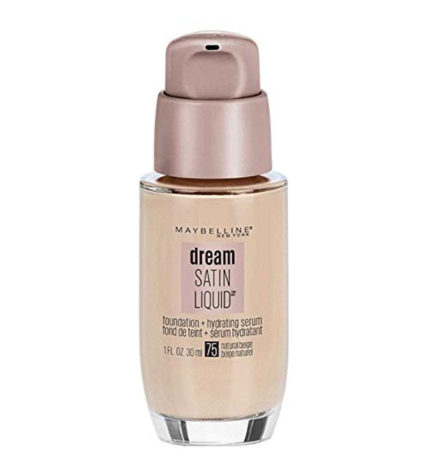Maybelline Dream Satin Liquid Foundation Natural Beige 75 1 oz (Pack of 2)