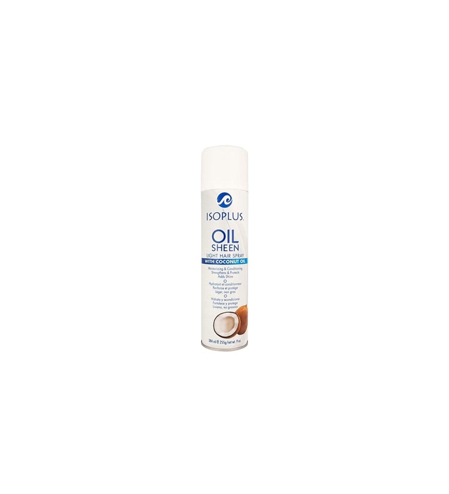 Isoplus Oil Sheen Light Hair Spray with Coconut Oil 9 Oz. - Buy Online on GoSupps.com