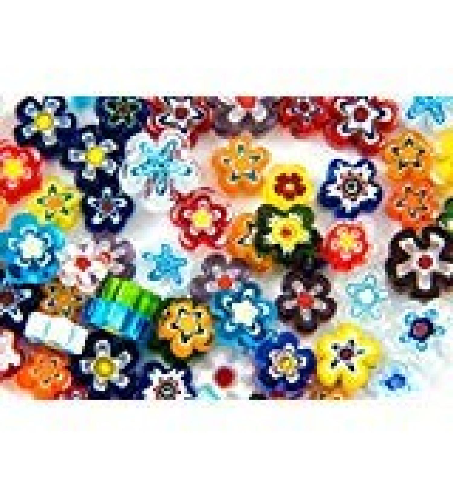 Devardi Glass COE 90 Millefiori Hi-Def Premium Fire-Polished Flower mix. 2 oz  JTMM8 Fusing  Mosaic