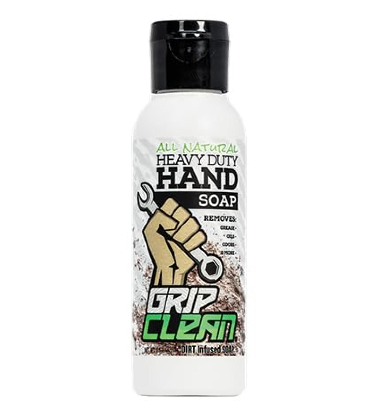 Travel Size Grip Clean Hand Soap (2.5 oz) for On-the-Go Use - All-Natural Lime Fragrance Soap - Highly Moisturizing Dirt-Infused Formula - Removes Grease Oil and Odors - Pack of 2 1 Count (Pack of 2) Travel Size (2.5 oz)