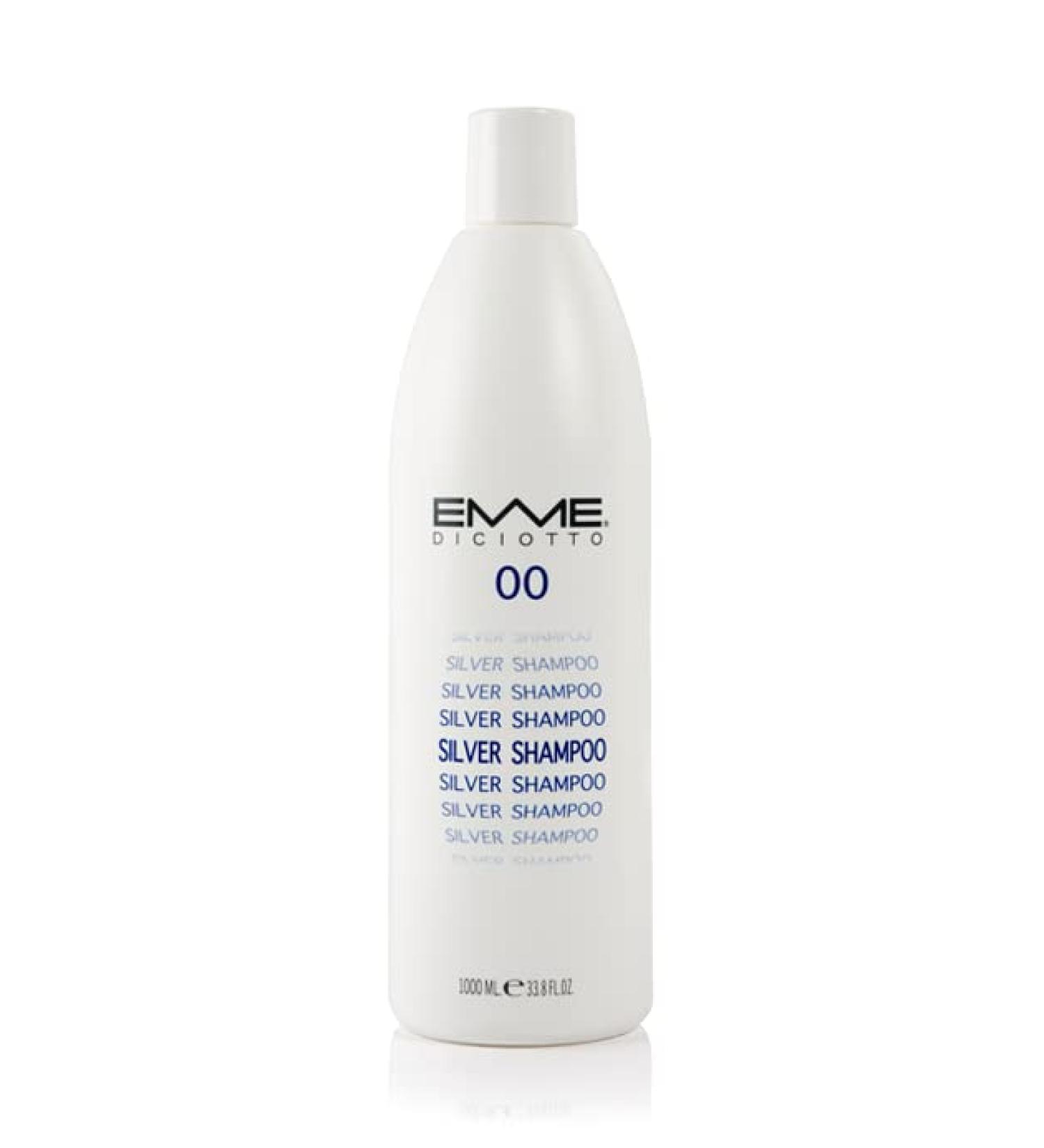 EMME DICIOTTO Silver Hair Shampoo 33.81 oz - Neutralizes Yellow Effect | 1000 ml | International Shipping Available - Buy Online on GoSupps.com