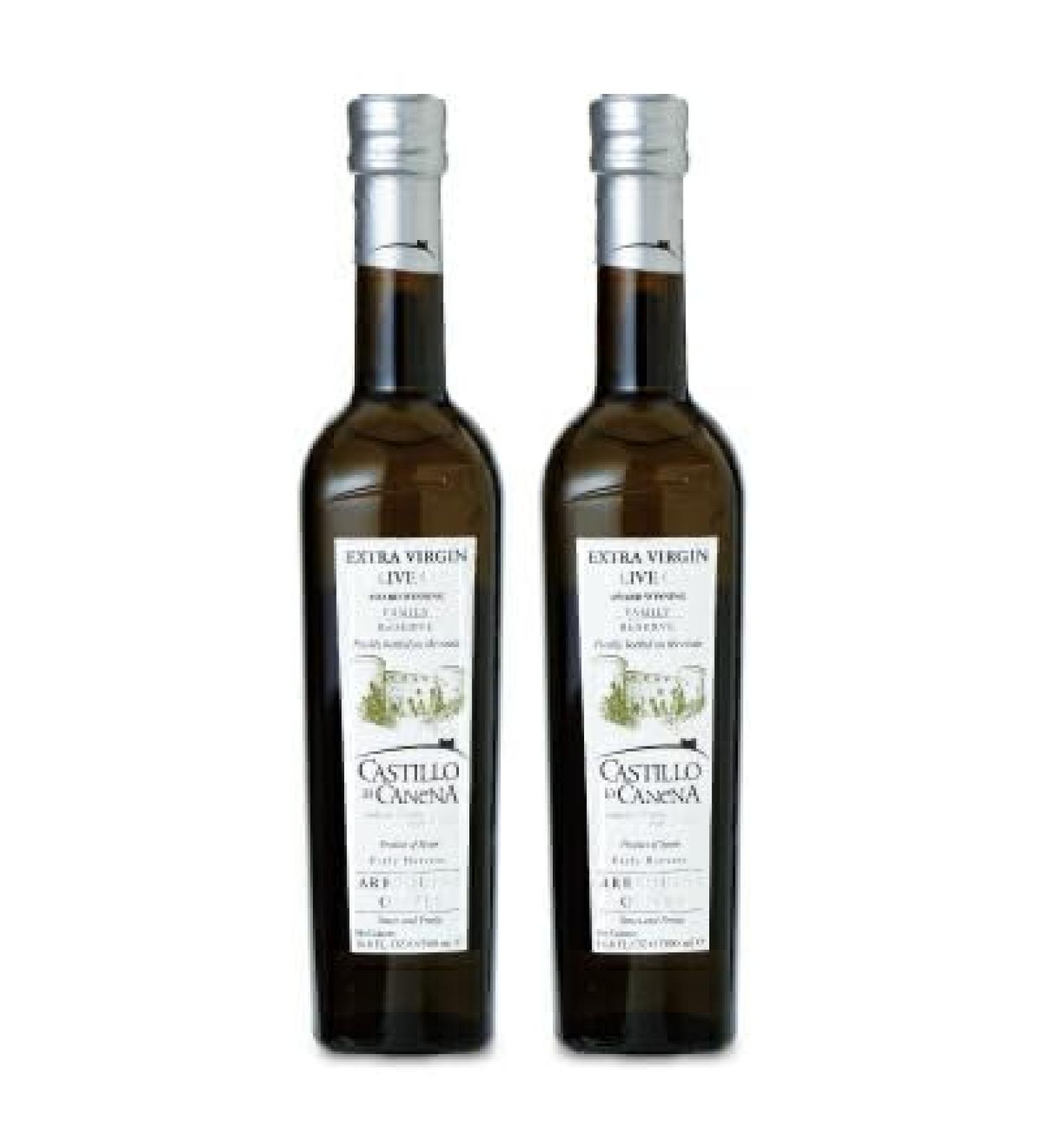 CASTILLO DE CANENA - Extra Virgin Olive Oil Family Reserve Picual (Reserva Familiar Arbequina) - Pack of 2 bottles of 500 ml