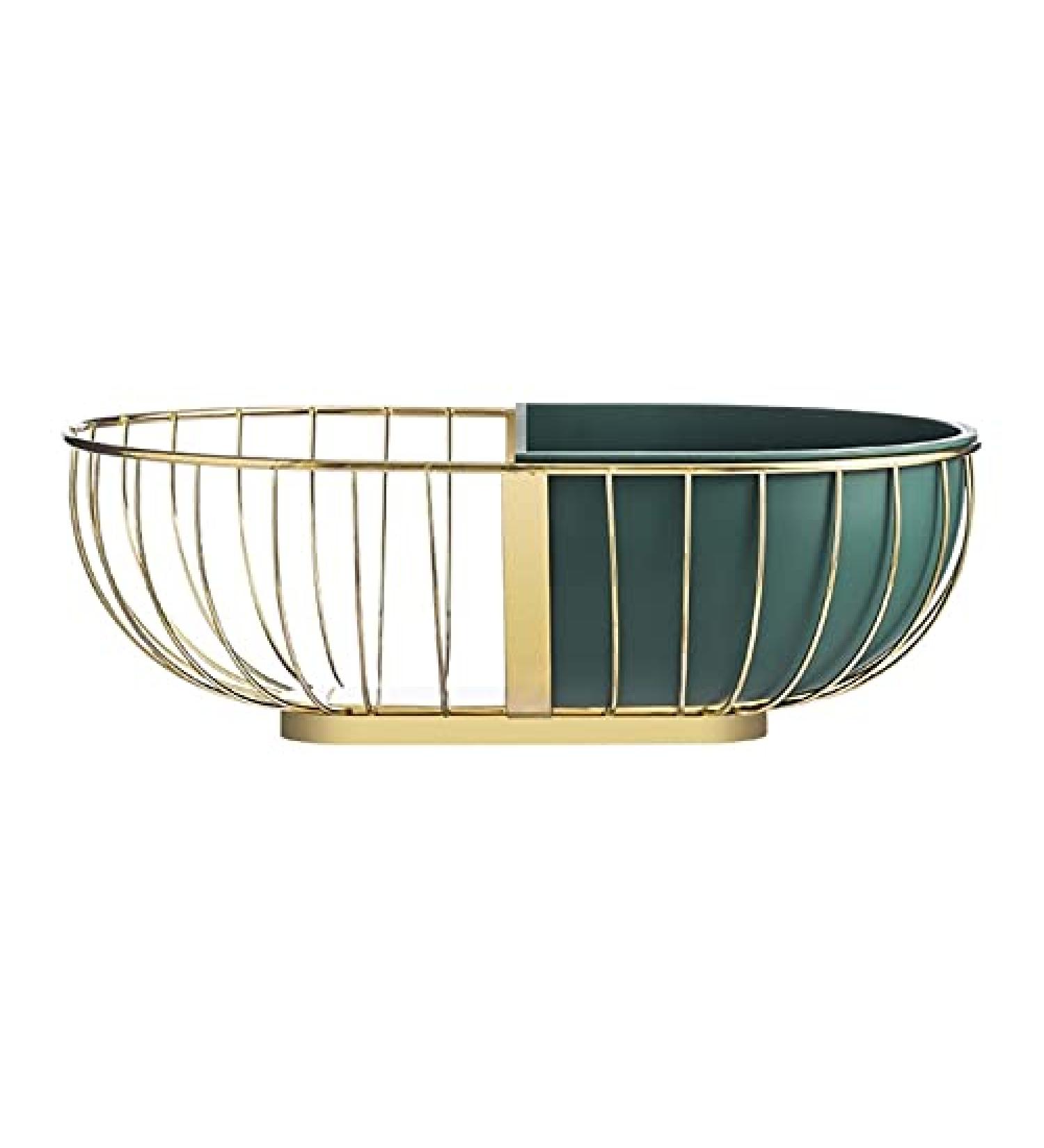 Fruit Bowl Wrought Iron Fruit Basket Metal Wire Hollow Out Drain Bowl Snacks Storage Dish Stand for Living Room Kitchen Fruit Plate (Color : Green) (GD) - Buy Online on GoSupps.com