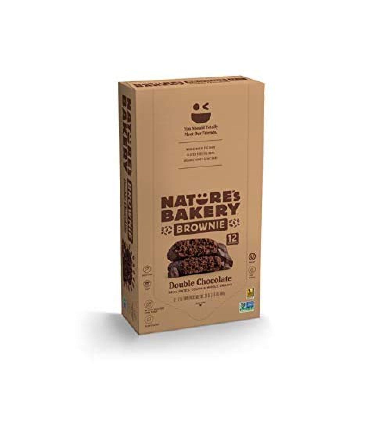 Natures Bakery Whole Wheat Fig Bars Double Chocolate Brownie - Vegan Non-GMO Snack Bar - 12 Twin Packs - Buy Online on GoSupps.com