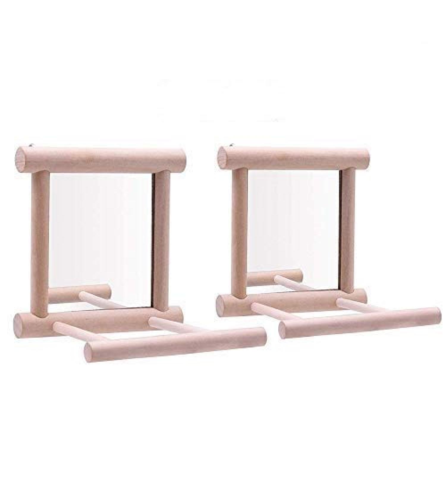 Hanging Bird Mirror Swing Toy - Interactive Play for Small Parrots & Birds - 2PCS - Buy Online on GoSupps.com