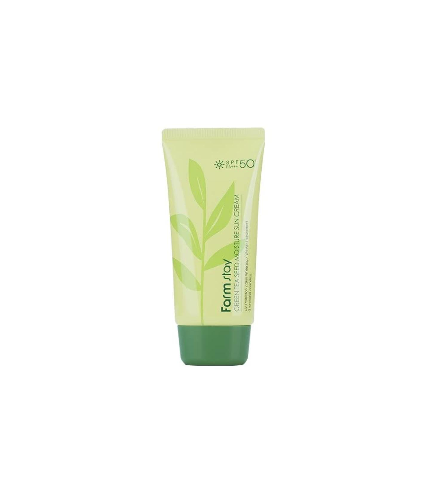 Farmstay Green Tea Seed Moisture Sun Cream SPF50+ 70g | PA+++ Protection - Buy Online on GoSupps.com