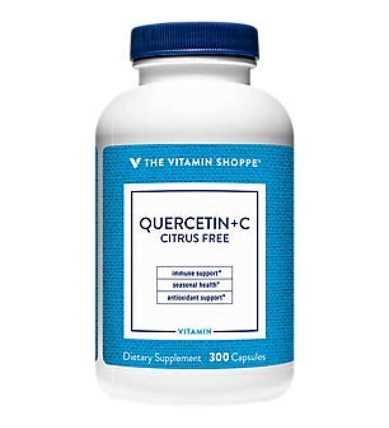 Vitamin Shoppe Quercetin + Vitamin C Antioxidant Immune Support (300 Capsules) - Buy Online on GoSupps.com