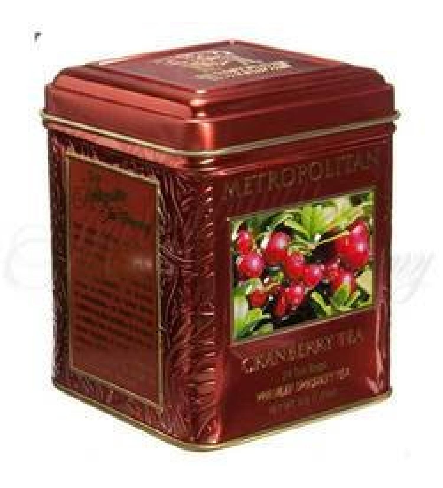 Tea Cranberry Premium Speciality Tea 24 tea bags in decorative tin