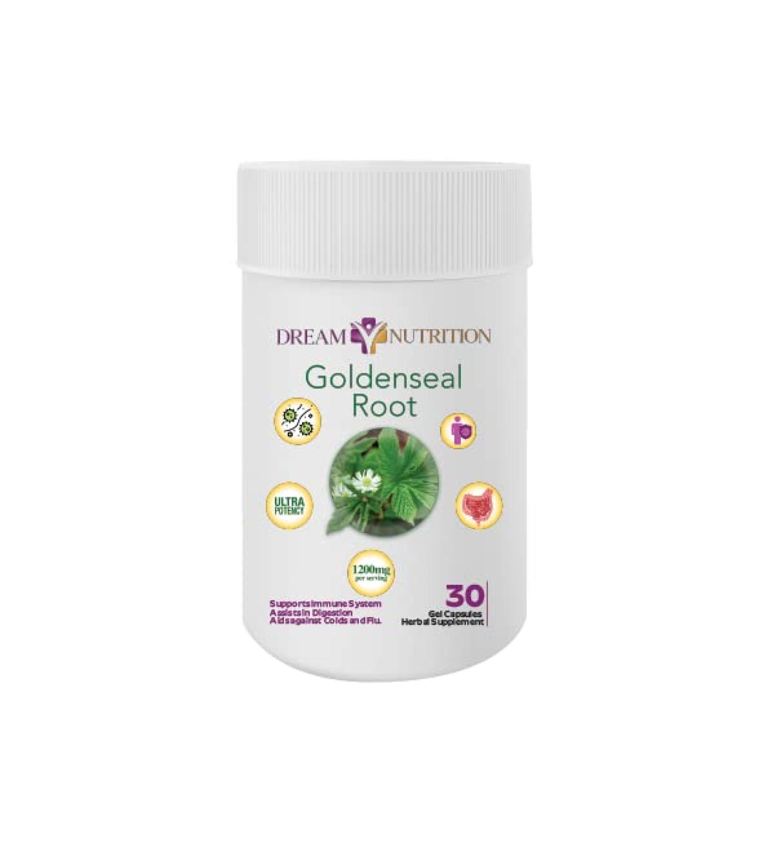 Ultra Potency Goldenseal Root 1200mg Immune Booster - 30 Capsules - Buy Online on GoSupps.com