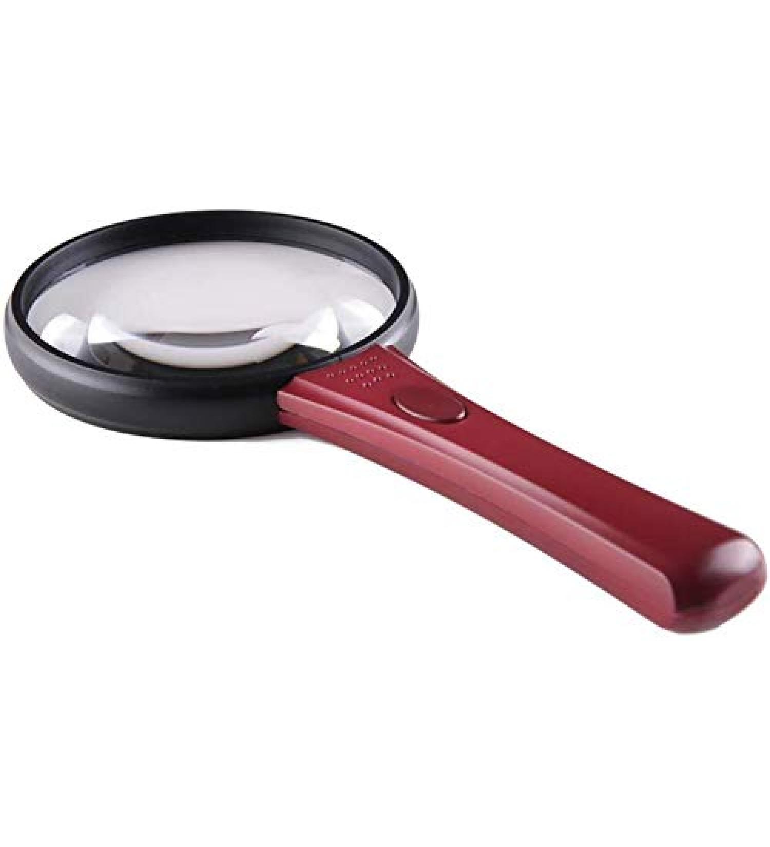 Magnifying Glasses Educational Hobby Magnifiers Handheld Magnifying Glass with Led Child Elderly Reading Hd Magnifying Glass Optical Glass Lens Lightweight and Easy to Use - Buy Online on GoSupps.com