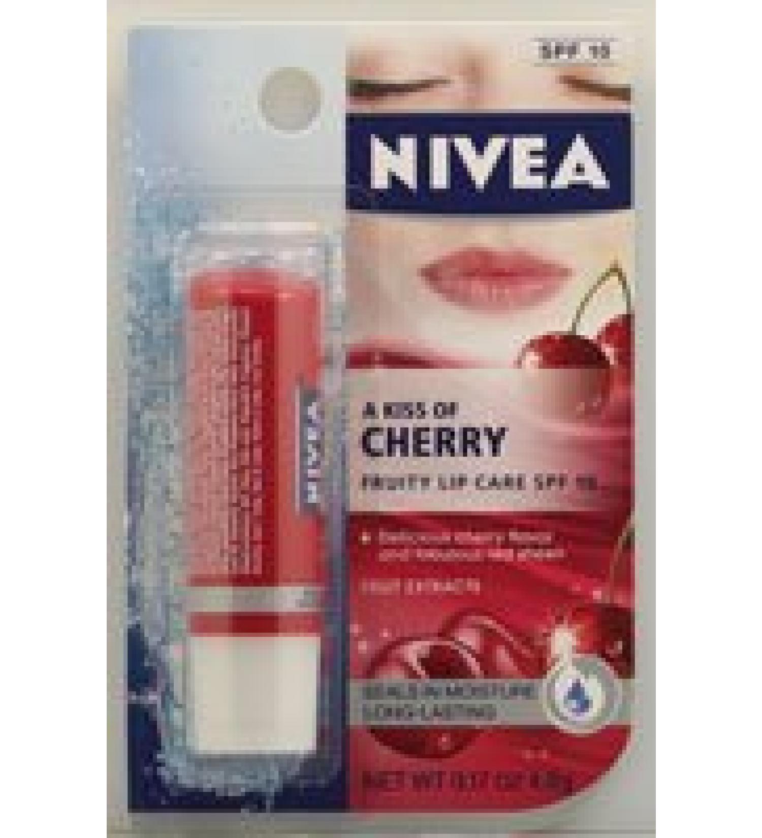 Nivea Kiss Of Cherry Fruity Lip Care Cherry -- 0.17 oz (Quantity of 5)