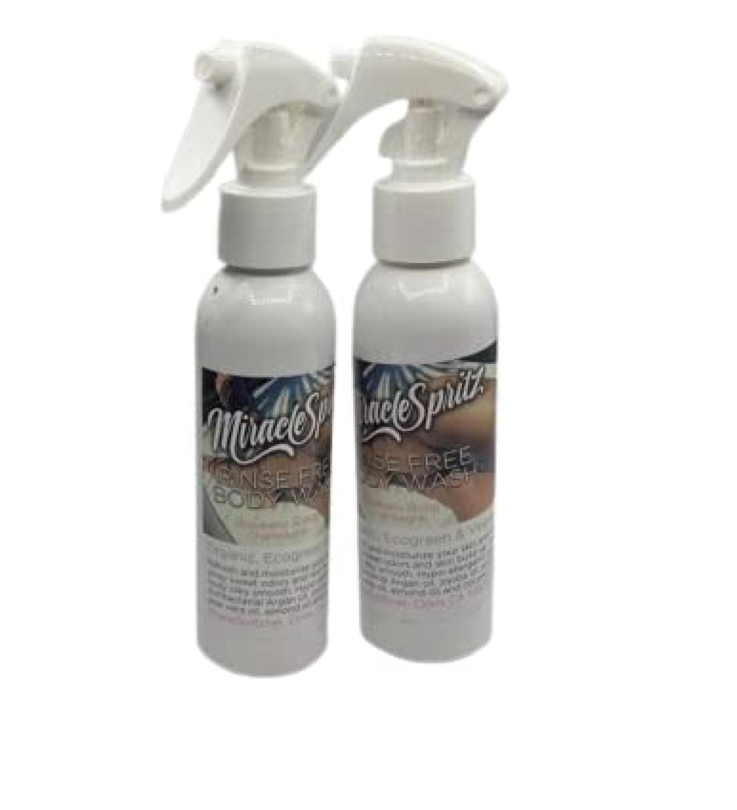 Miracle Spritz Moisturizing Beauty Body Spray Luxury Skin Care with Sweat & Odor Control pH Balance Strawberry Spring Champagne Perfume 4oz 2 Spray Bottles