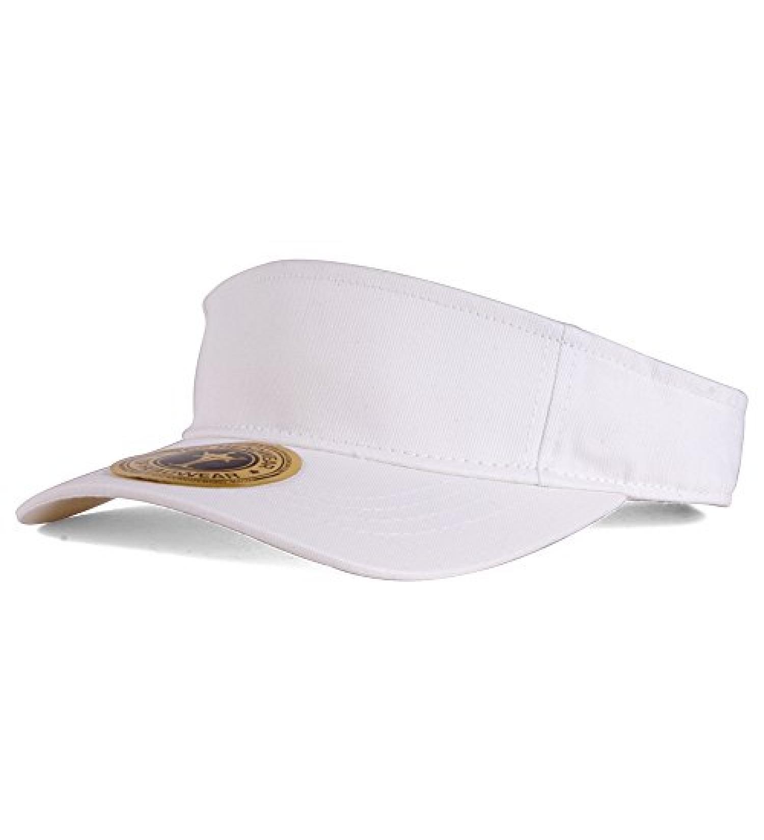 TOP HEADWEAR Plain Single Sports Visor- White