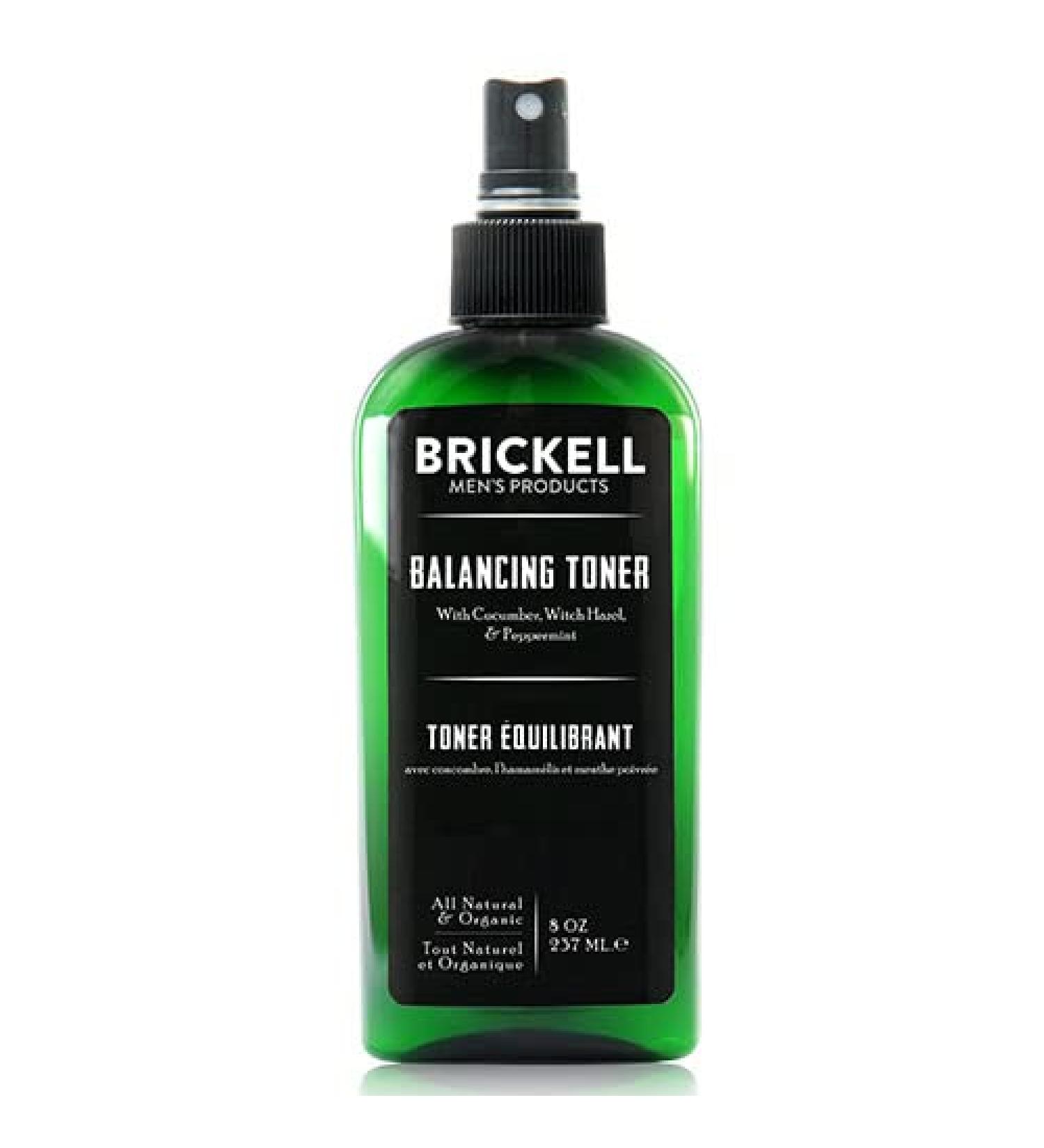 Brickell Men's Balancing Face Toner - Alcohol-Free Natural & Organic Toner with Witch Hazel - 8 oz - Buy Online on GoSupps.com