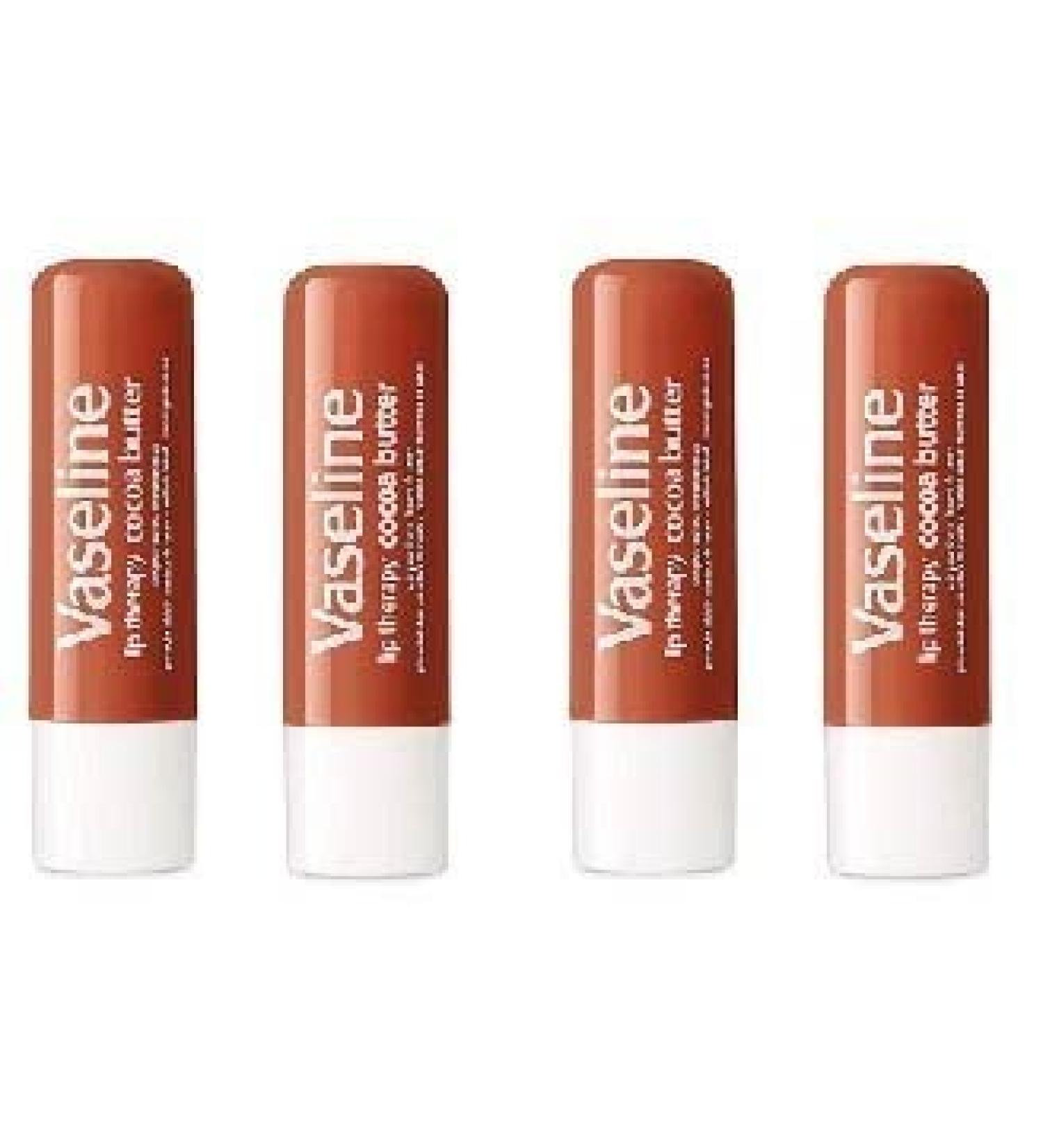Vaseline Lip Therapy Stick Cocoa Butter Variety Pack - 4 Pack 4.8g | Petroleum Jelly Lip Balm - Buy Online on GoSupps.com