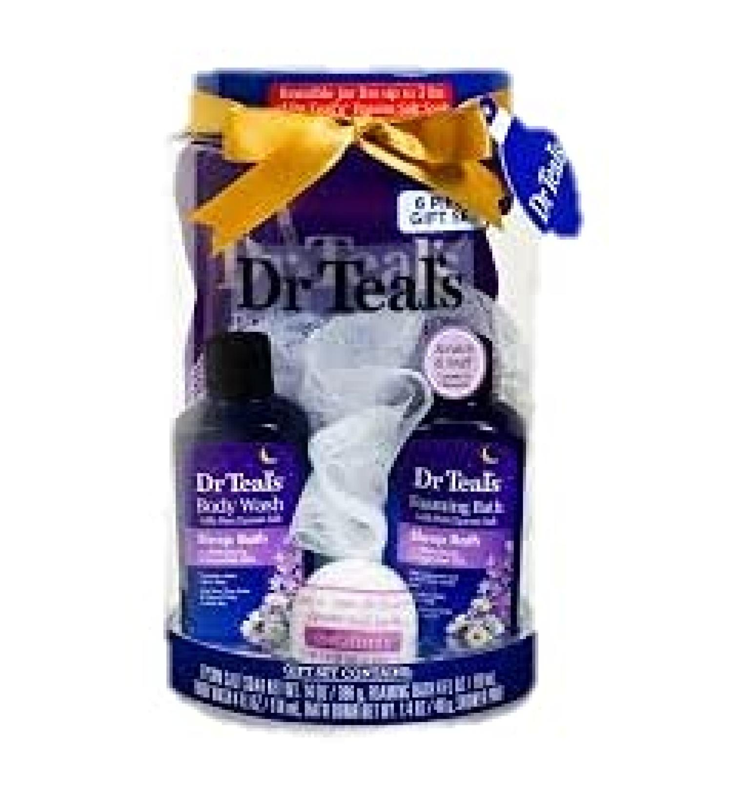 Dr Teal's Pure Epsom Sleep Bath Gift Set | 6-Piece Relaxation Kit with Melatonin & Essential Oils - Perfect for International Shipping - Buy Online on GoSupps.com