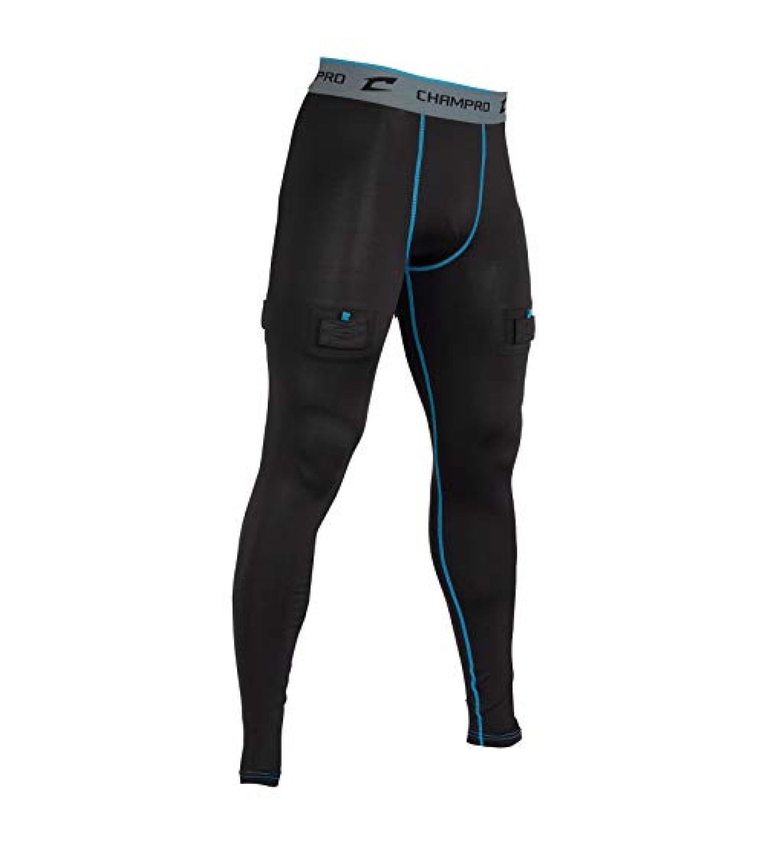 CHAMPRO Blade Compression Long Pant with Cup (Black) Youth Medium