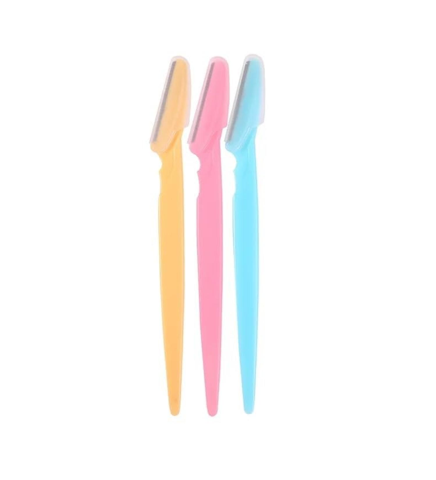 3 pieces of eyebrow trimmer blade shaver portable face razor eyebrow epilation hair removal tailor razor woman make-up 3pcs random color