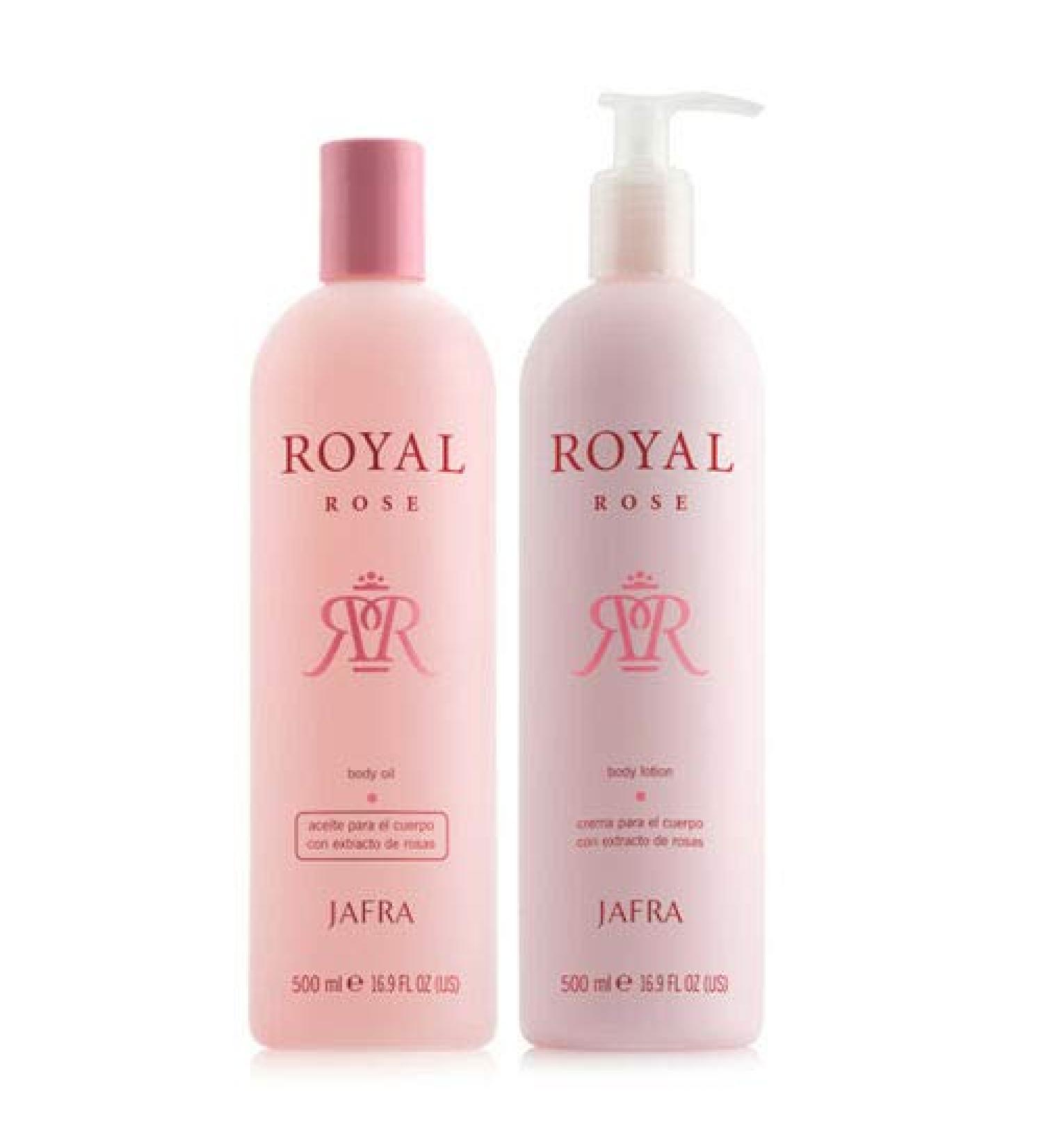 Jafra Royal Rose (Rich Body Oil & Lotion Set) 16.9oz Each