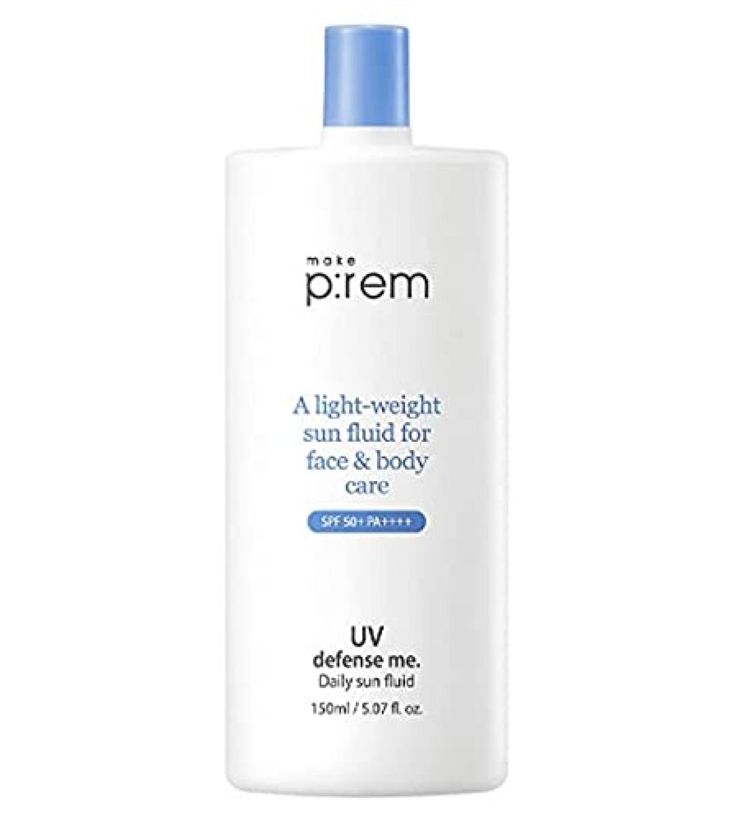 Make P:Rem UV Defense Me Daily Sun Fluid 150ml SPF 50+ PA++++ - Best Sunscreen for All Skin Types | Shop Internationally - Buy Online on GoSupps.com