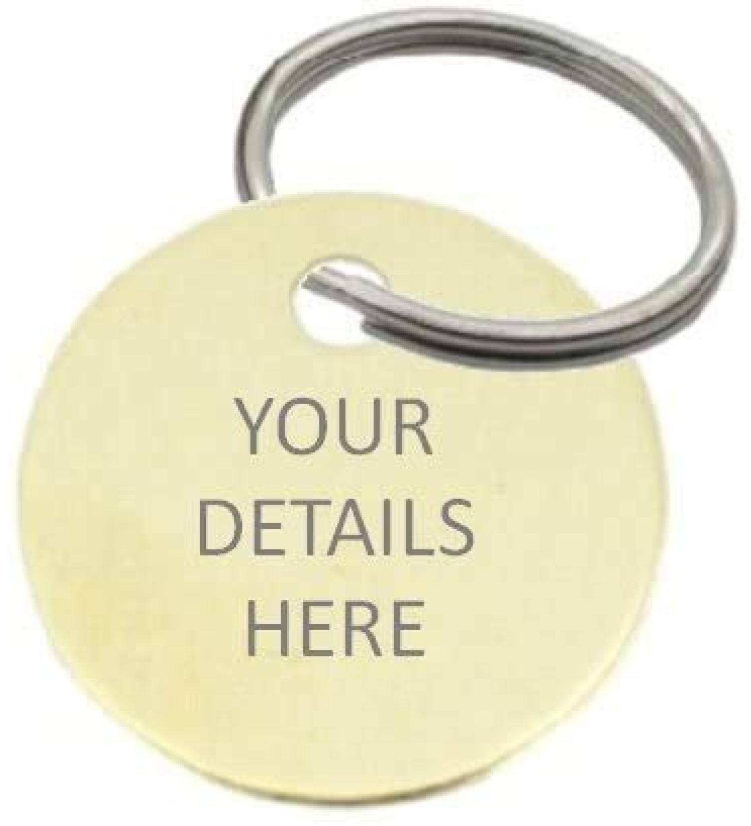 Identity-Plus: Quality Bronze or Nickel Round Dog Cat Pet ID Tag Free Engraving & P+P (20 25 30mm) (30mm (Bronze))