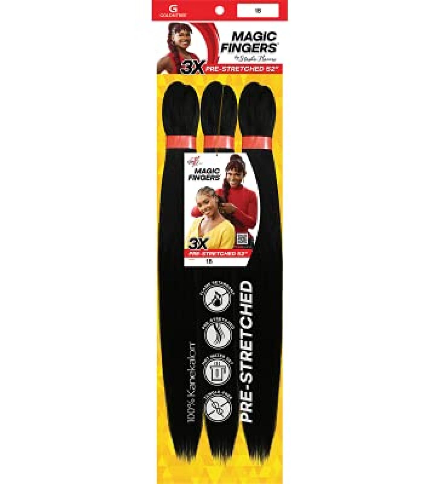 Its a Wig MAGIC FINGERS 3X PRE-STRETCHED 52inch 100percent KANEKALON BRAIDING HAIR (99J)