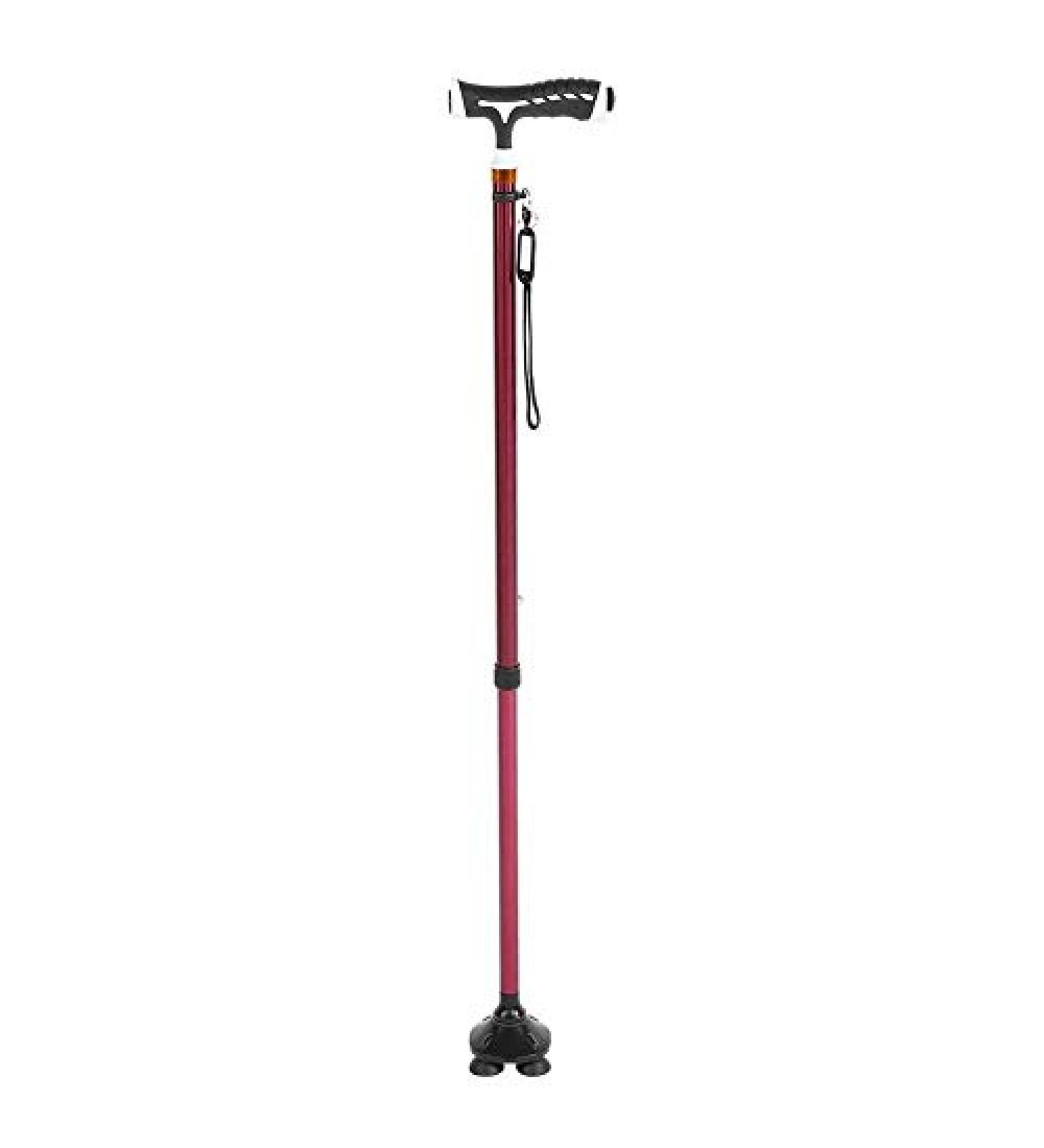 SilteD T-Shaped Handle Cane 2 Section Aluminum Lightweight Non-Slip Walker Crutches Height Adjustable with Handle 4-Pronged Pivot for Seniors Disabled Crutches - Buy Online on GoSupps.com