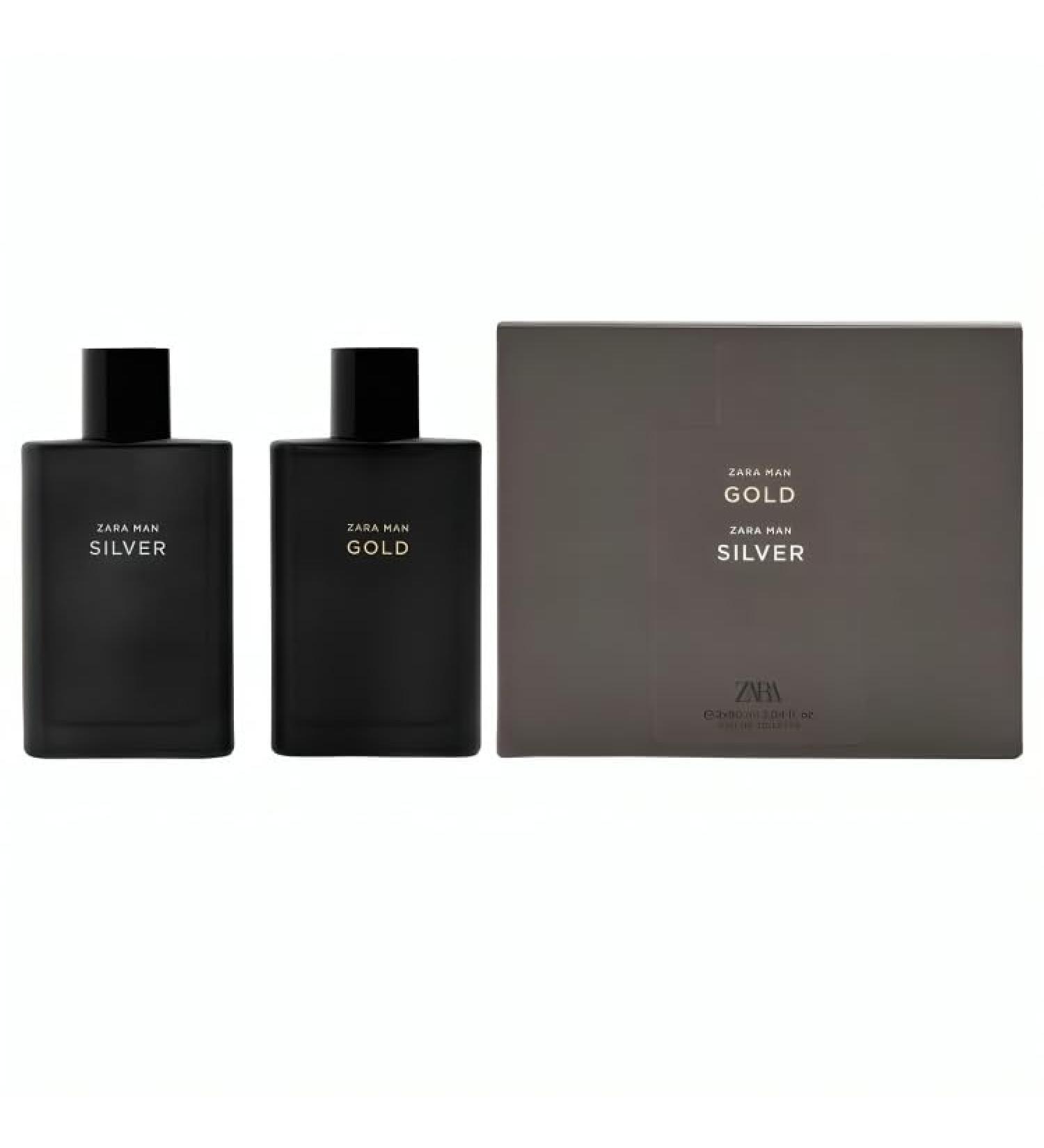 Zara Man Gold + Silver Cologne for Men Fragrance Set EDT Eau De Toilette 2x 90 ML (3.04 FL OZ) - Buy Online on GoSupps.com