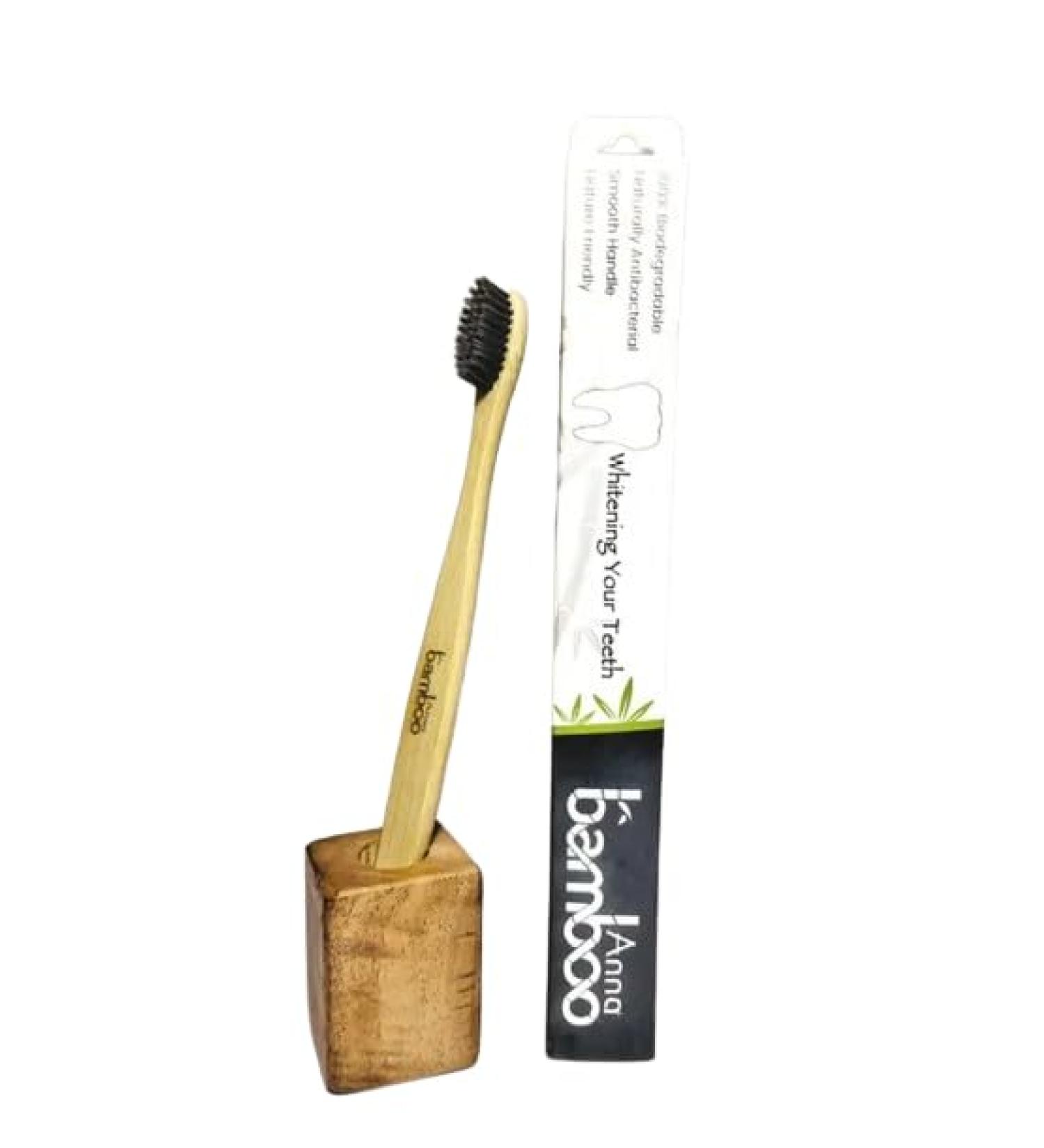 Premium Bamboo Toothbrush with Activated Charcoal Bristle Soft Toothbrush