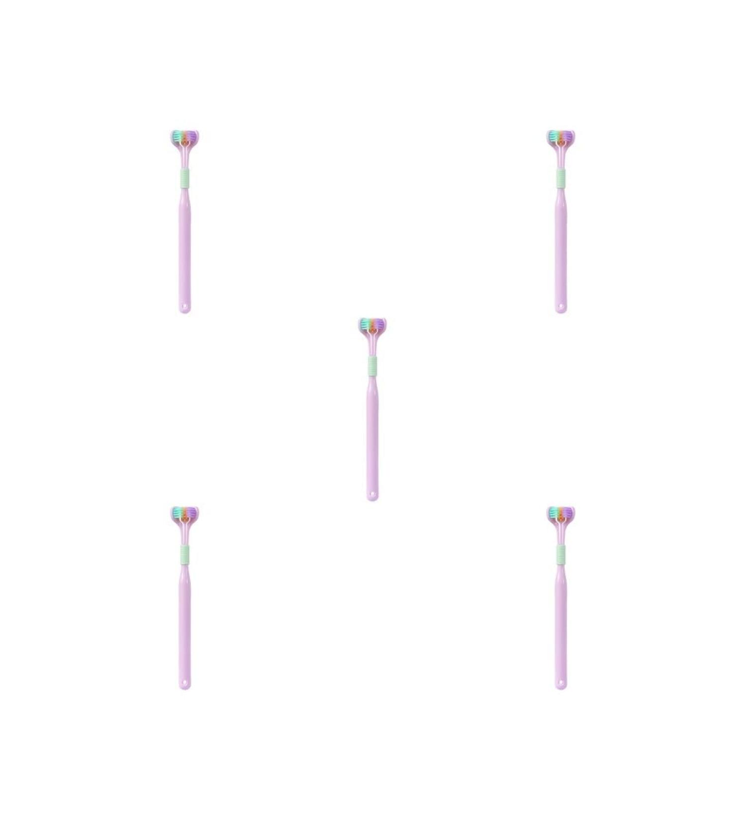 5-Set Portable Toothbrush for Adults - 360-Degree Oral Care Tool Ideal for Home & Travel Bathroom Accessories in Purple - Buy Online on GoSupps.com